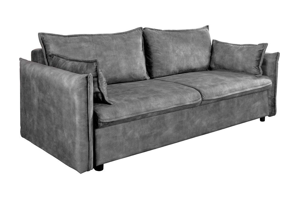 riess-ambiente Schlafsofa APARTMENT 215cm beige · Samt, inkl. Kissen, inklusive Bettkasten, Einzelartikel 1 Teile, 3-Sitzer-Couch mit Bettfunktion - ideal für Wohn- oder Gästezimmer
