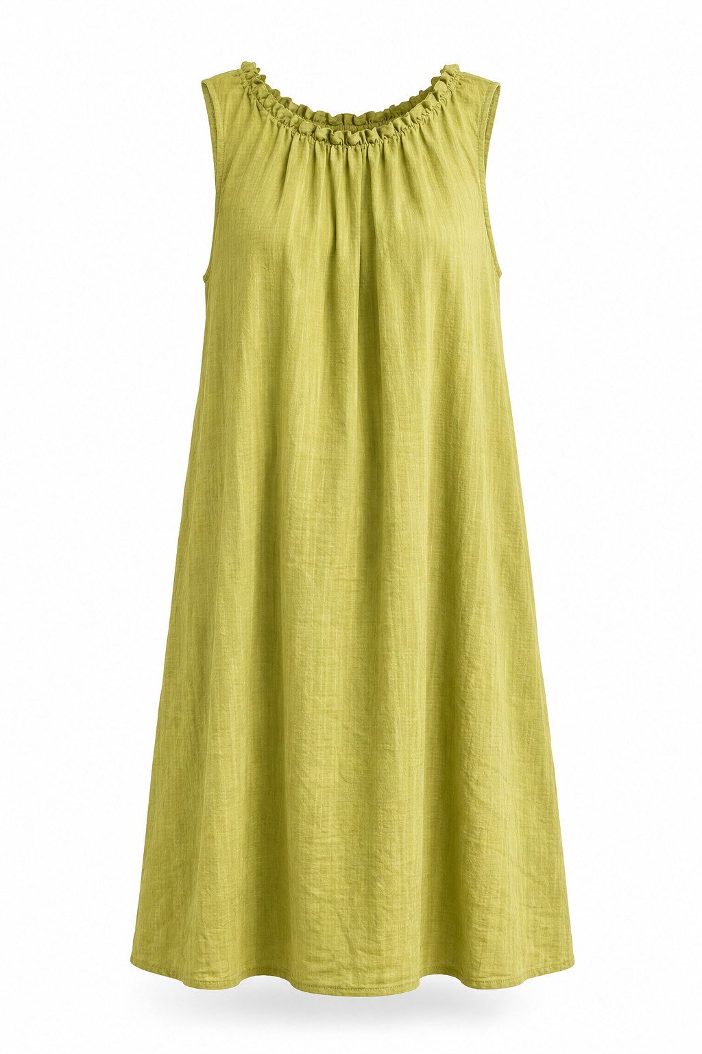 ITALY VIBES Sommerkleid - leichtes Viskosekleid mit gerafftem Kragen - Damen Kleid ONE SIZE - passend für Größen M bis XL