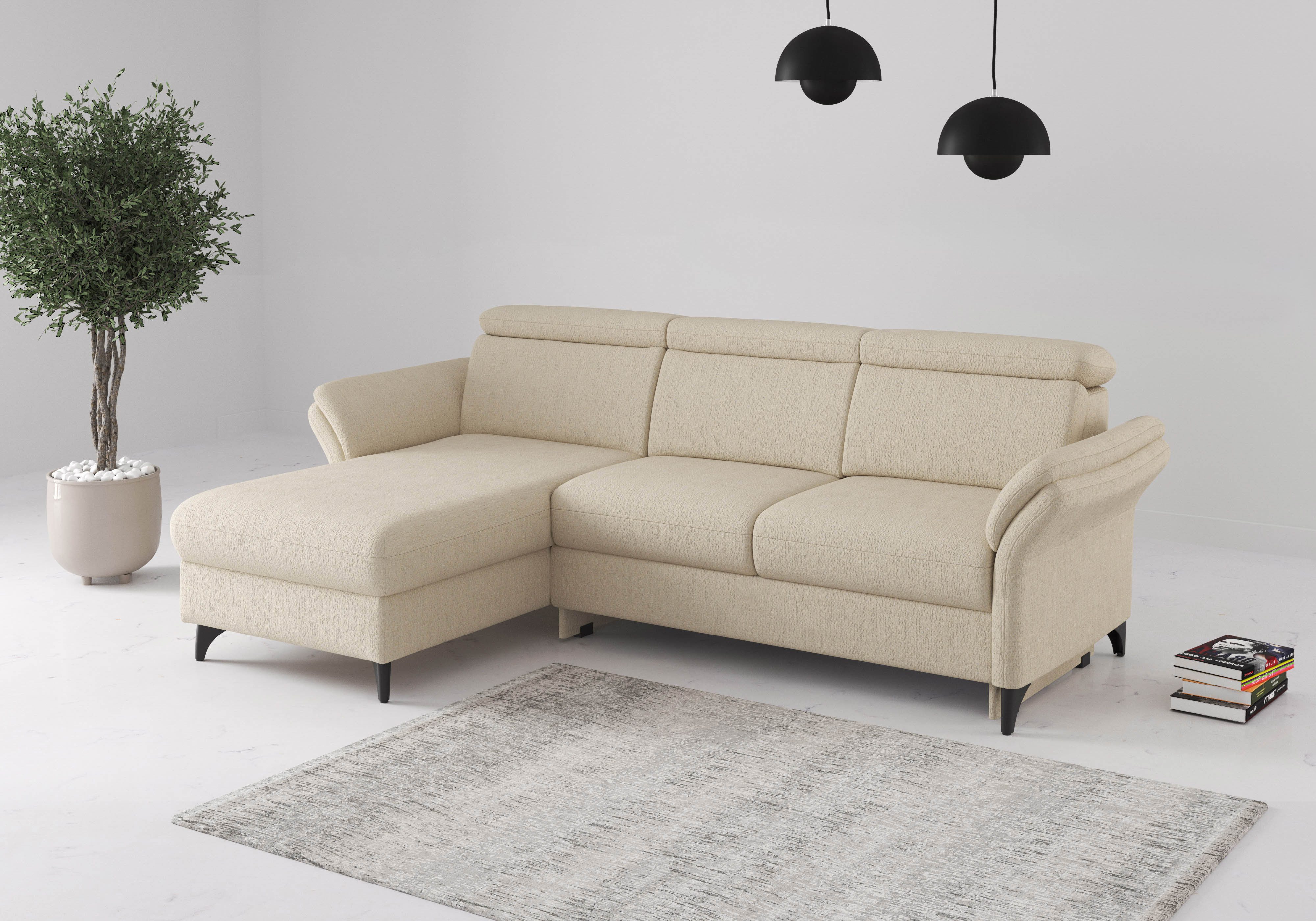 sit&more Ecksofa Glendale, L-Form, inkl. Kopfteilverstellung, wahlweise mit Vorziehsitz und Bettkasten