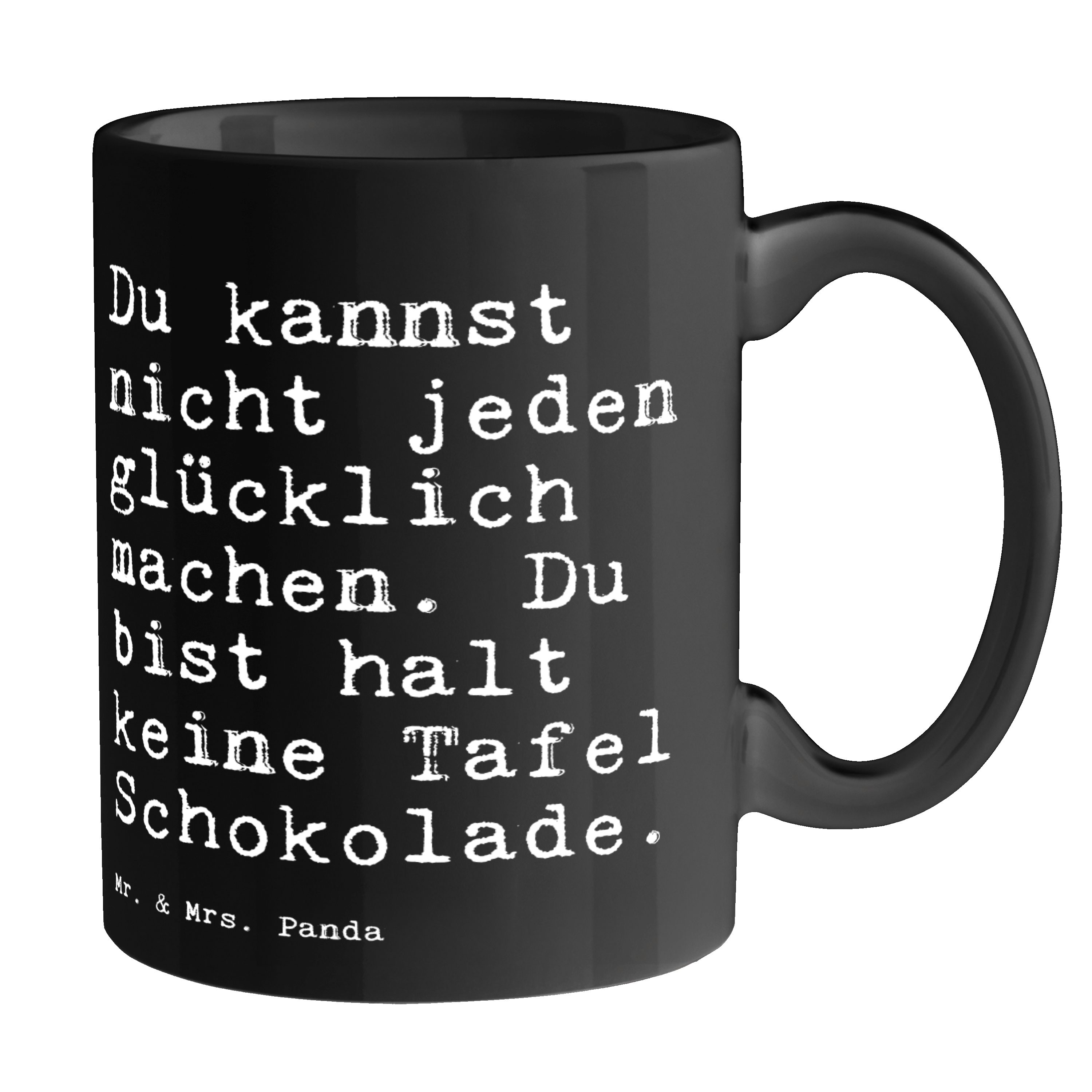 Mr. & Mrs. Panda Tasse Du kannst nicht jeden... - Schwarz - Geschenk, Süßigkeiten, Sprüche, Keramik Schwarz