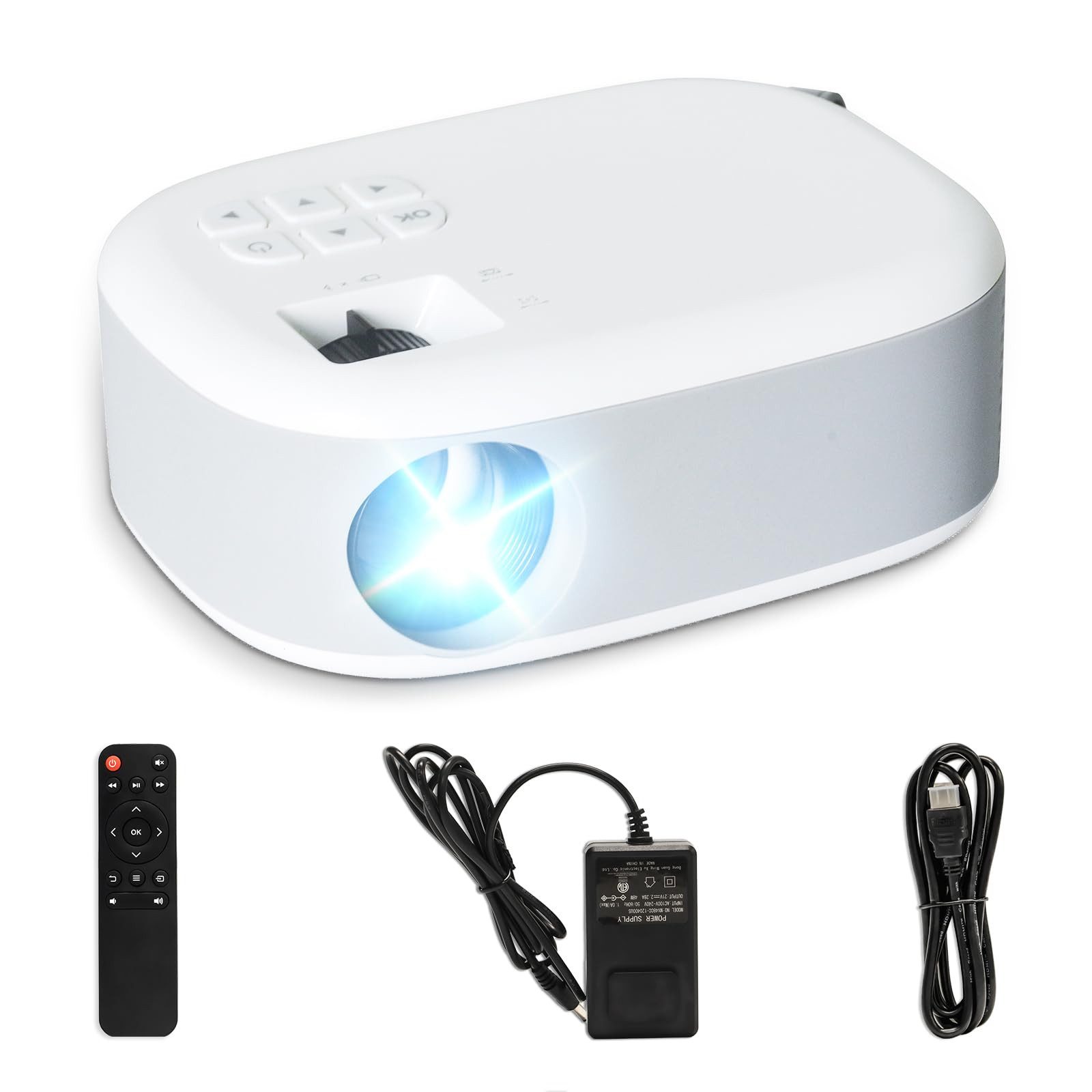 LQWELL Tragbar Projektor Full HD 1080P unterstützt, 15000L Videoprojektor Міні-проектор (15000 lm, für Heimkino/XBOX/PC/Handy Phone, 1280 x 720 px, Kompatibel mit HD/USB/AV/Headphone Schnittstelle)