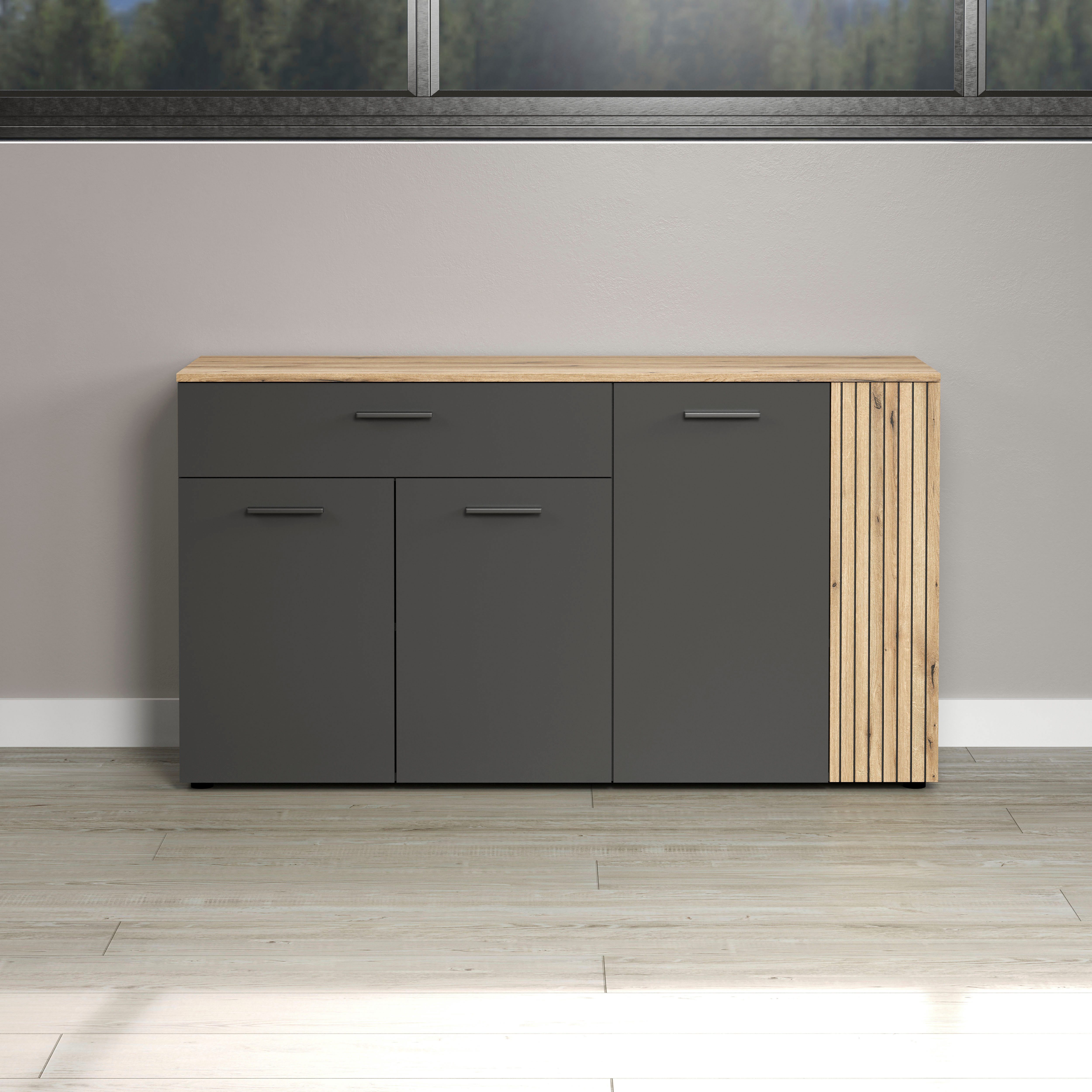 Home affaire Sideboard Estepona (1 St), Kommode, Akustikpaneel-Look; Breite 150 cm