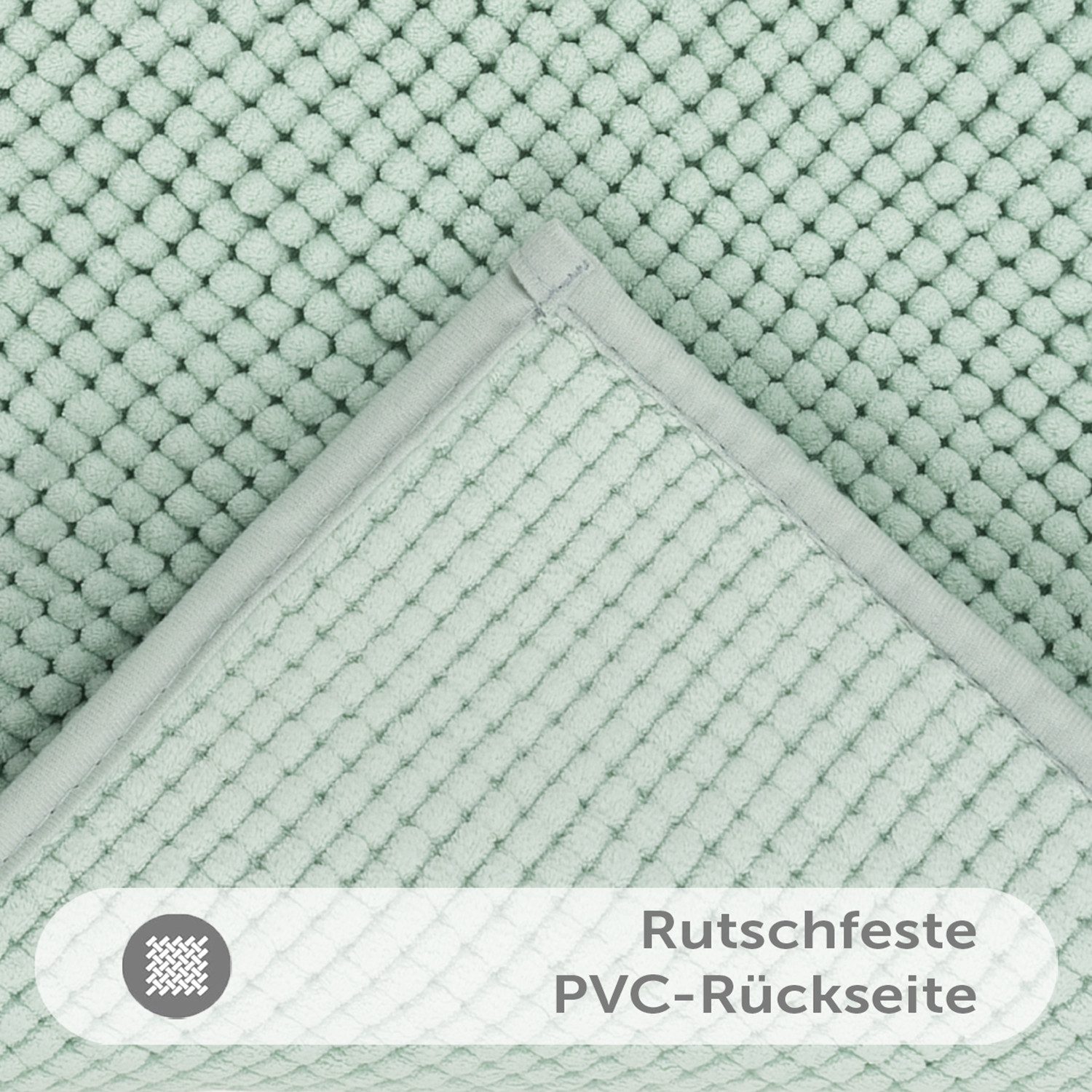 Blumtal Badematte Chenille weicher Badezimmerteppich, strapazierfähig, rutschfest, Polyester, Läufer, 40°C maschinenwaschbar
