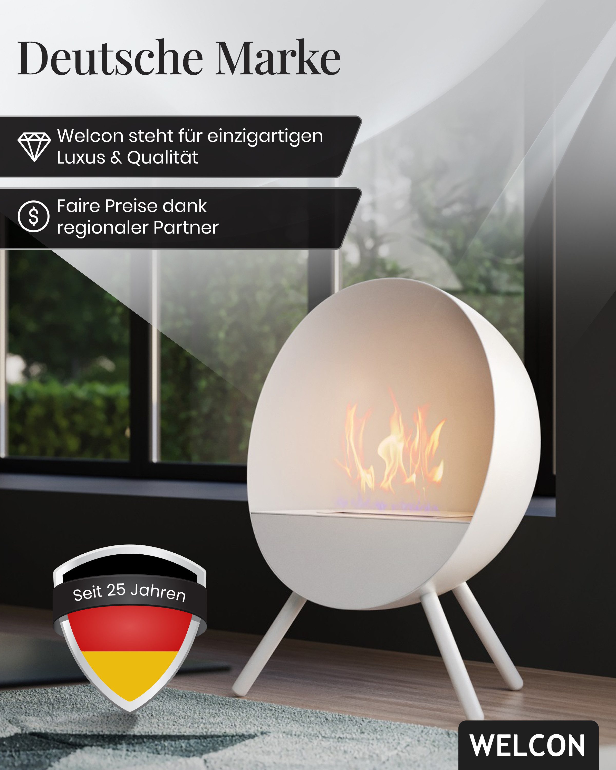 WELCON Echtfeuer-Dekokamin Bioethanol Kamin & Fireplace günstig online kaufen