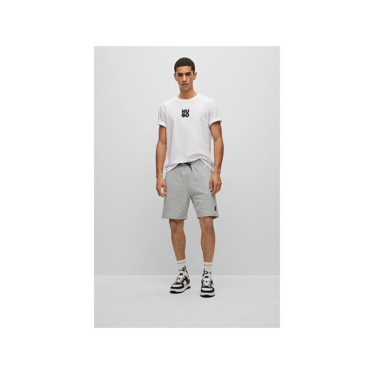 HUGO T-Shirt unbekannt (1-tlg) fit regular weiß