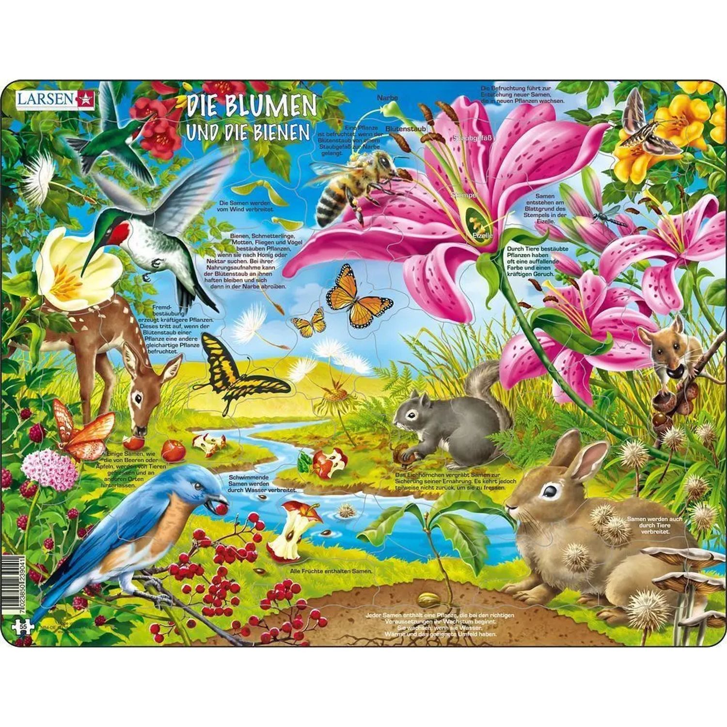 Media Verlag Puzzle Die Blumen und die Bienen (Kinderpuzzle), 99 Puzzleteile