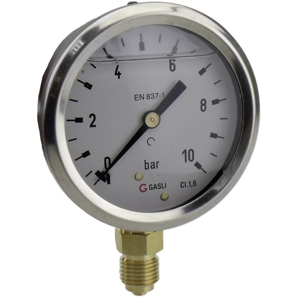 voelkner selection Druckluftgeräte-Set ICH Manometer 63R-1.MGE Anschluss (Manometer): Unterseite -1 bis 0 ba