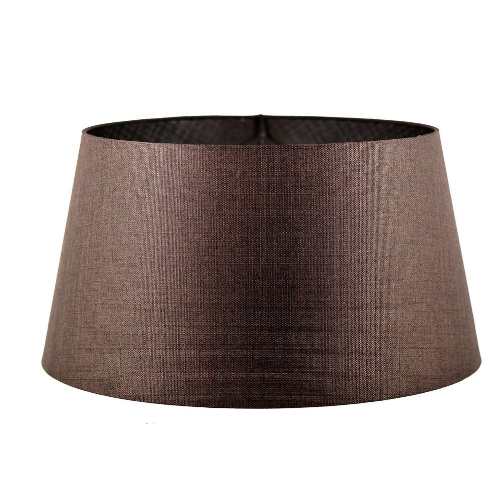 Dirk Davids Leuchten GmbH Lampenschirm für Tischleuchte Rund Leinen Safari Braun Standleuchte 50-40-27