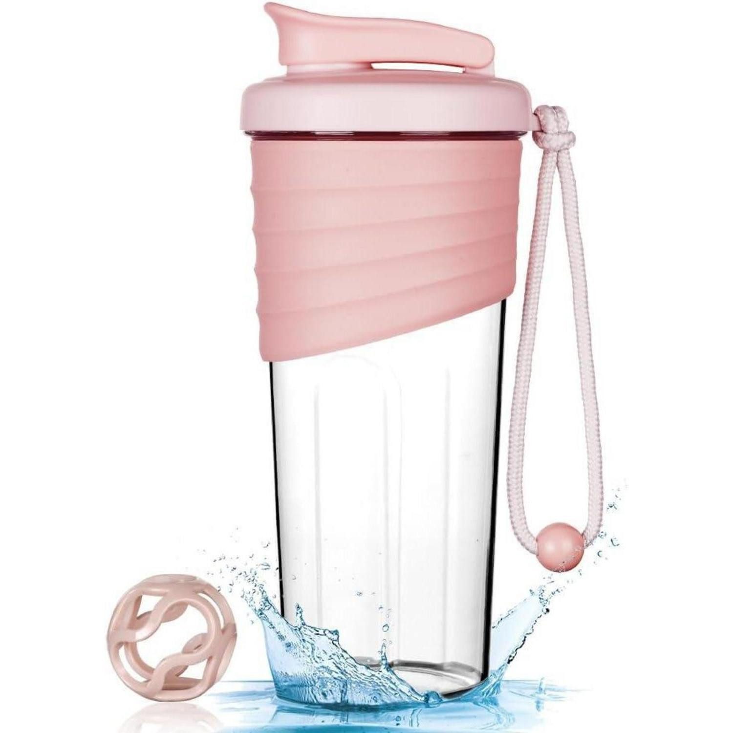 ACWOO Protein Shaker Protein Shaker 700ml Eiweiß Shake Becher Rosa auslaufsicher BPA-frei