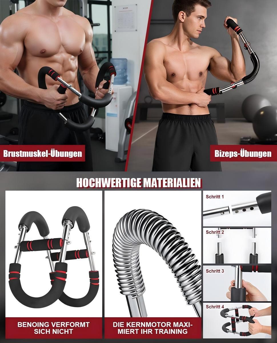 JOYOLEDER Multitrainer Twister Armtrainer Biegehantel, Verstellbares Brust Trainingsgerät &, (Muscle fit Gerät (30-50 kg / 70-110 lb), Tragbarer Power Twister, mit abnehmbarem Design, Trainingsgeräte für Zuhause, Büro & Reise)