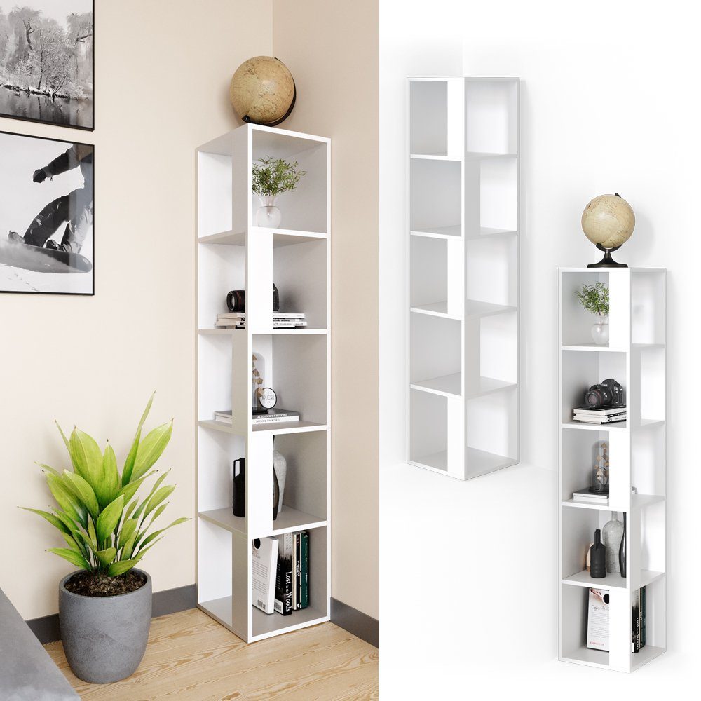 Vicco Eckregal Lio, Weiß, 33.3 x 162.2 cm günstig online kaufen