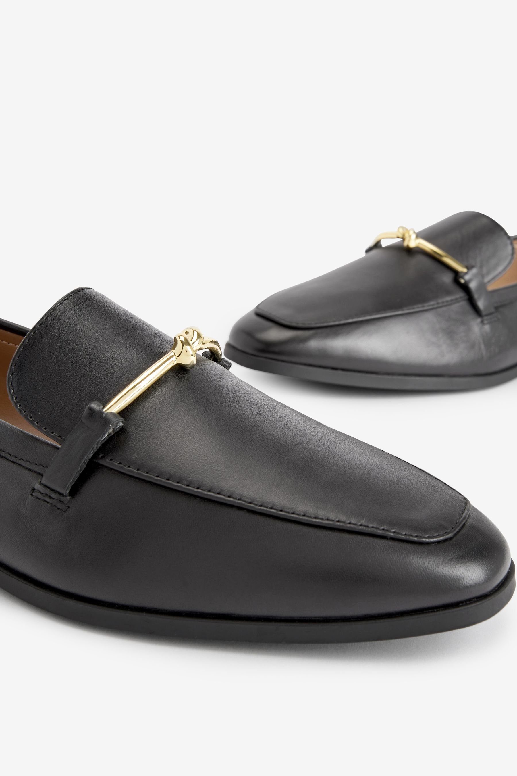 Next Forever (1-tlg) Loafer Black Knotendetails mit Lederslipper Comfort®