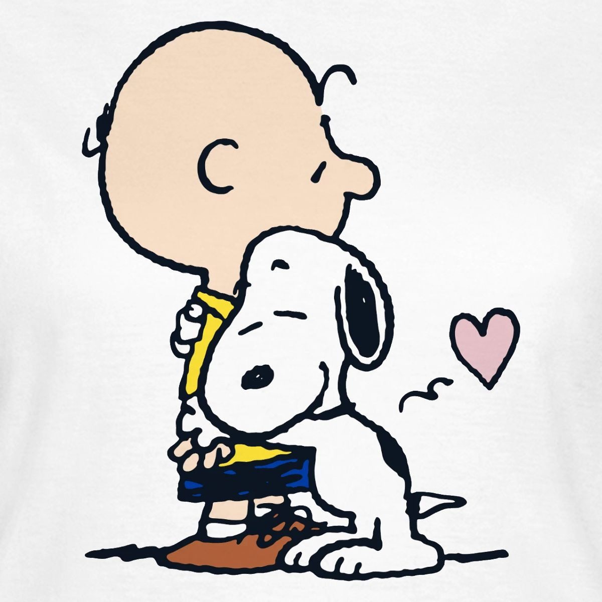 Spreadshirt T-Shirt Peanuts Snoopy Umarmt Charlie Brown Frauen T-Shirt (1-tlg) Slim Fit, fällt klein aus