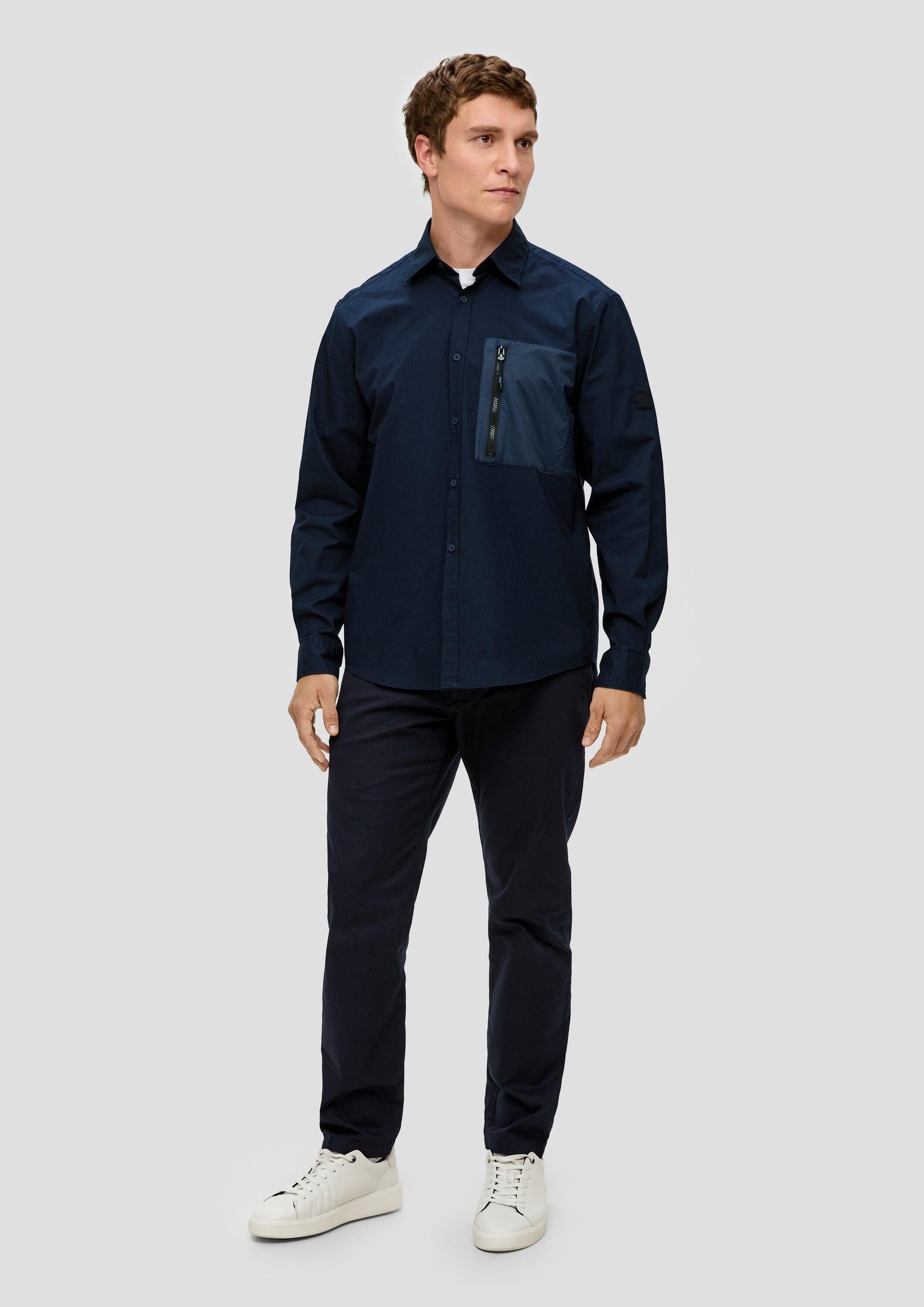 s.Oliver Langarmhemd Hemd Regular: Twillhemd mit Kentkragen