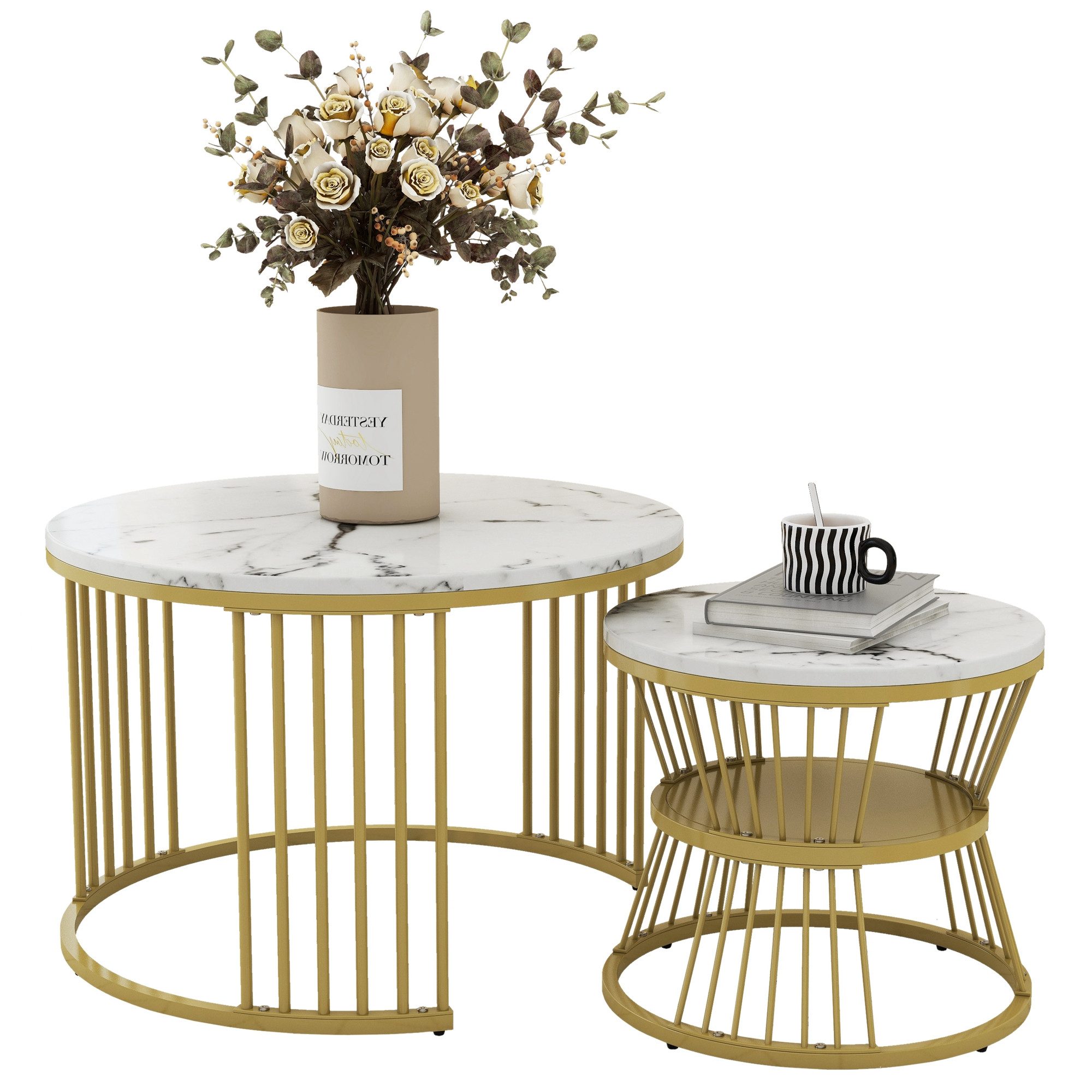 OKWISH Couchtisch und 2er Set, Beistelltisch günstig online kaufen