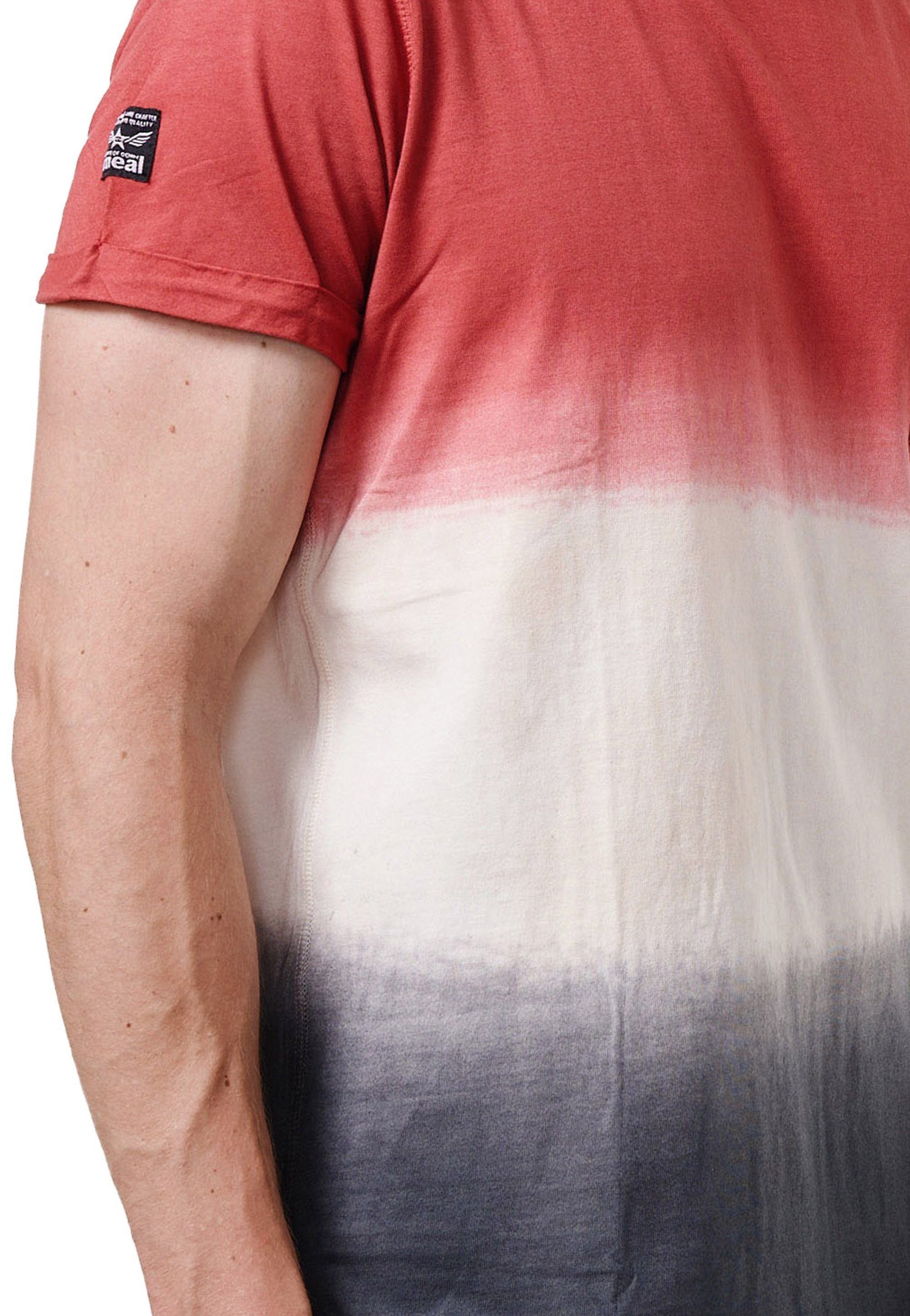 Rusty Neal T-Shirt in toller rot-mehrfarbig Used-Optik