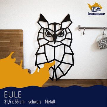 Hansmeier Wanddekoobjekt Wanddeko aus Metall, Wasserfest, Für Außen & Innen, Motiv Eule