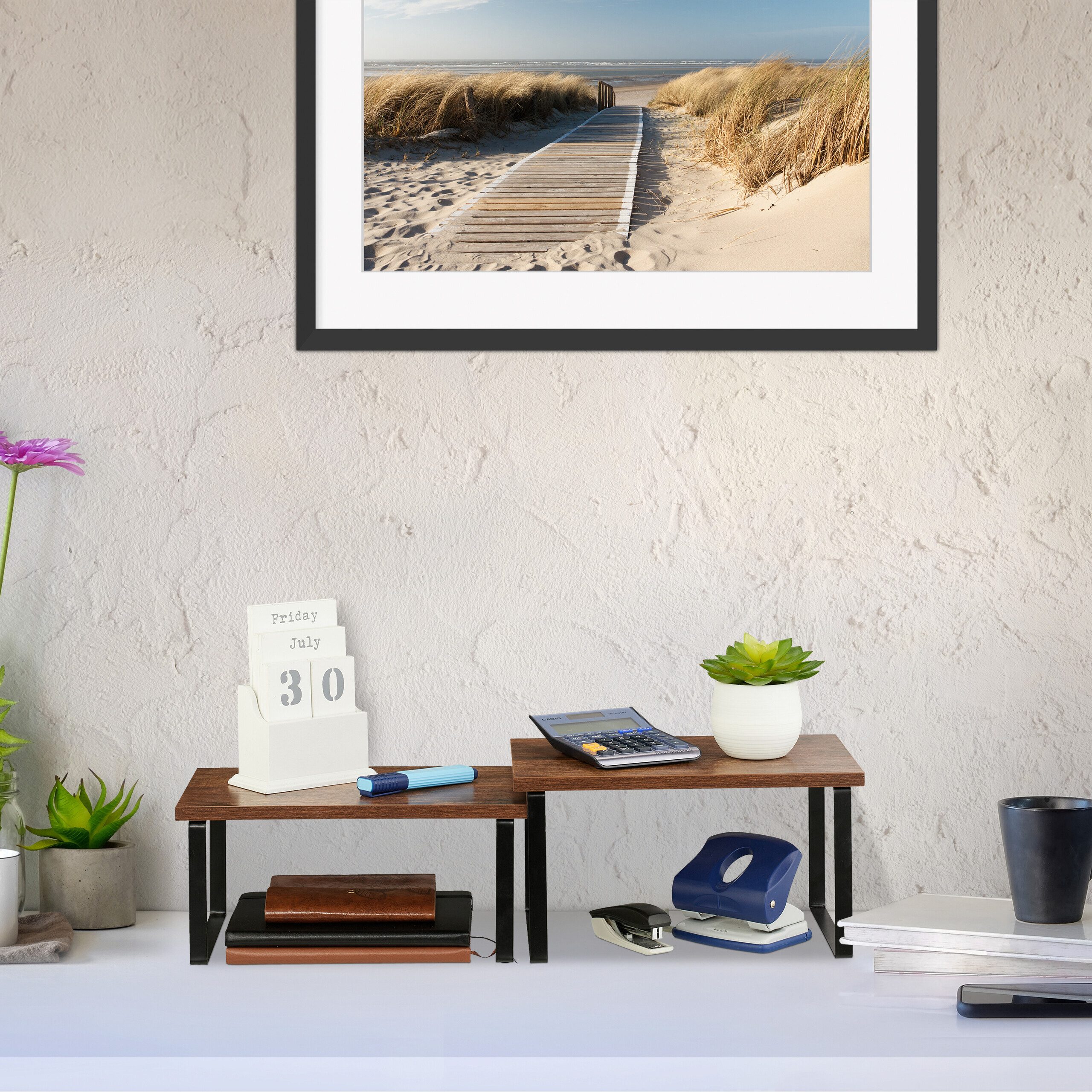 relaxdays Mehrzweckregal 2-tlg. Tischregal Set Industrial Design, 2er Set