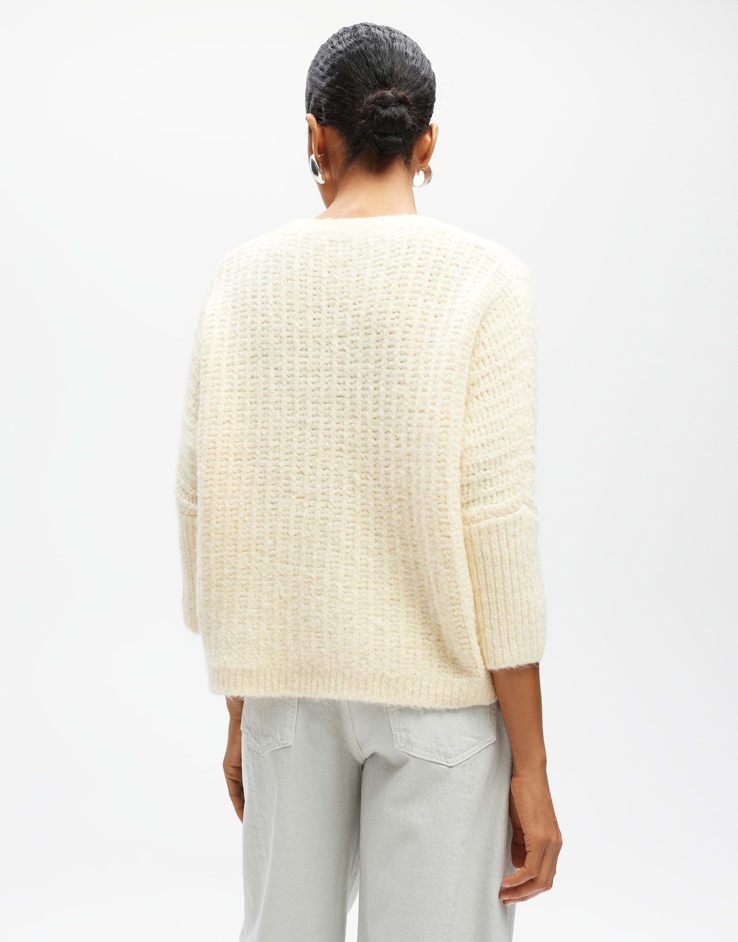 someday Strickpullover TUMELDA Boxy Chunky Knit aus Woll-Alpaka Mix weite Passform, gerader Schnitt, verkürzte Länge, Rippstruktur – Bild 3 von 5