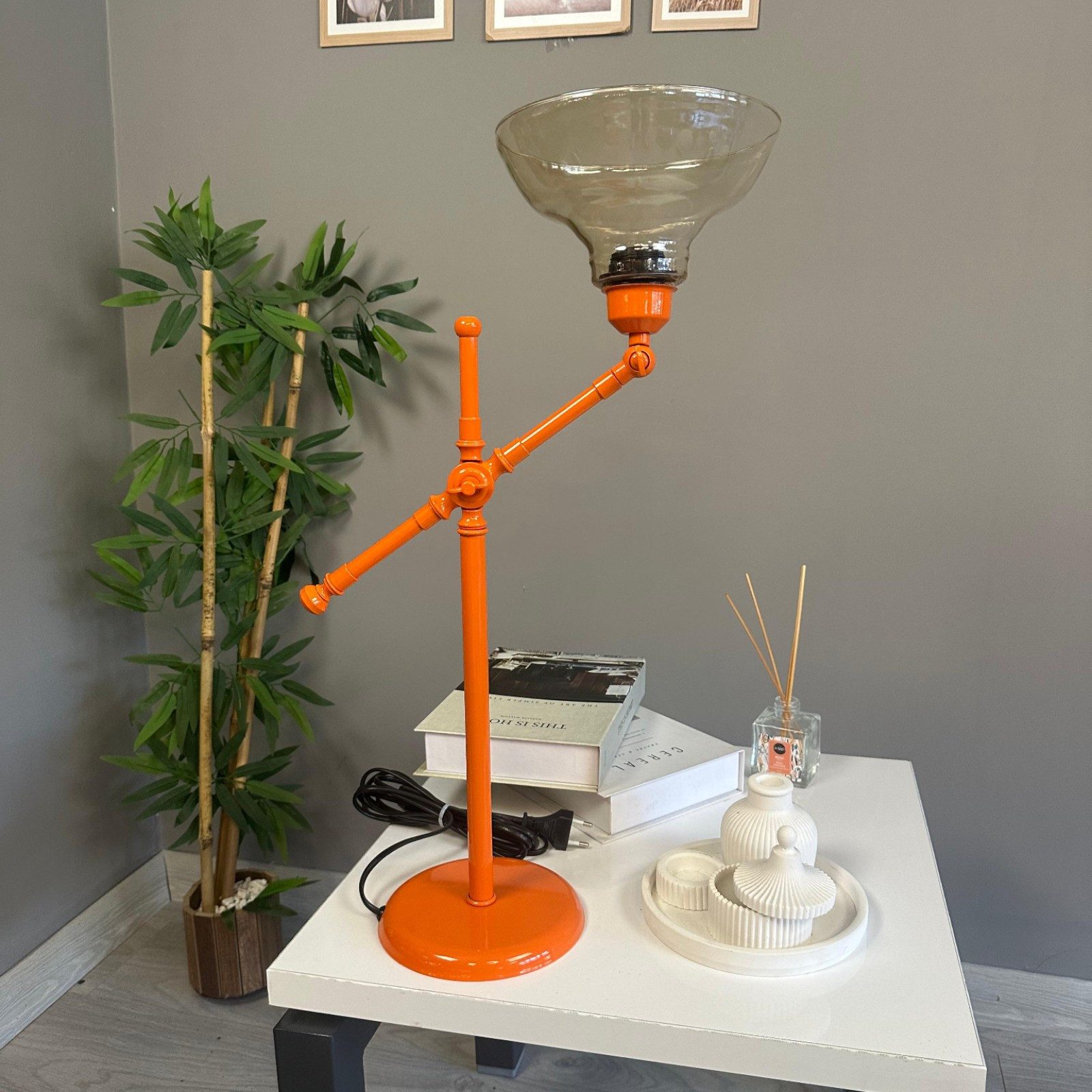 Bamyum Nachttischlampe Vishi Modern Glas Tischleute mit Kabel, ohne Leuchtmittel