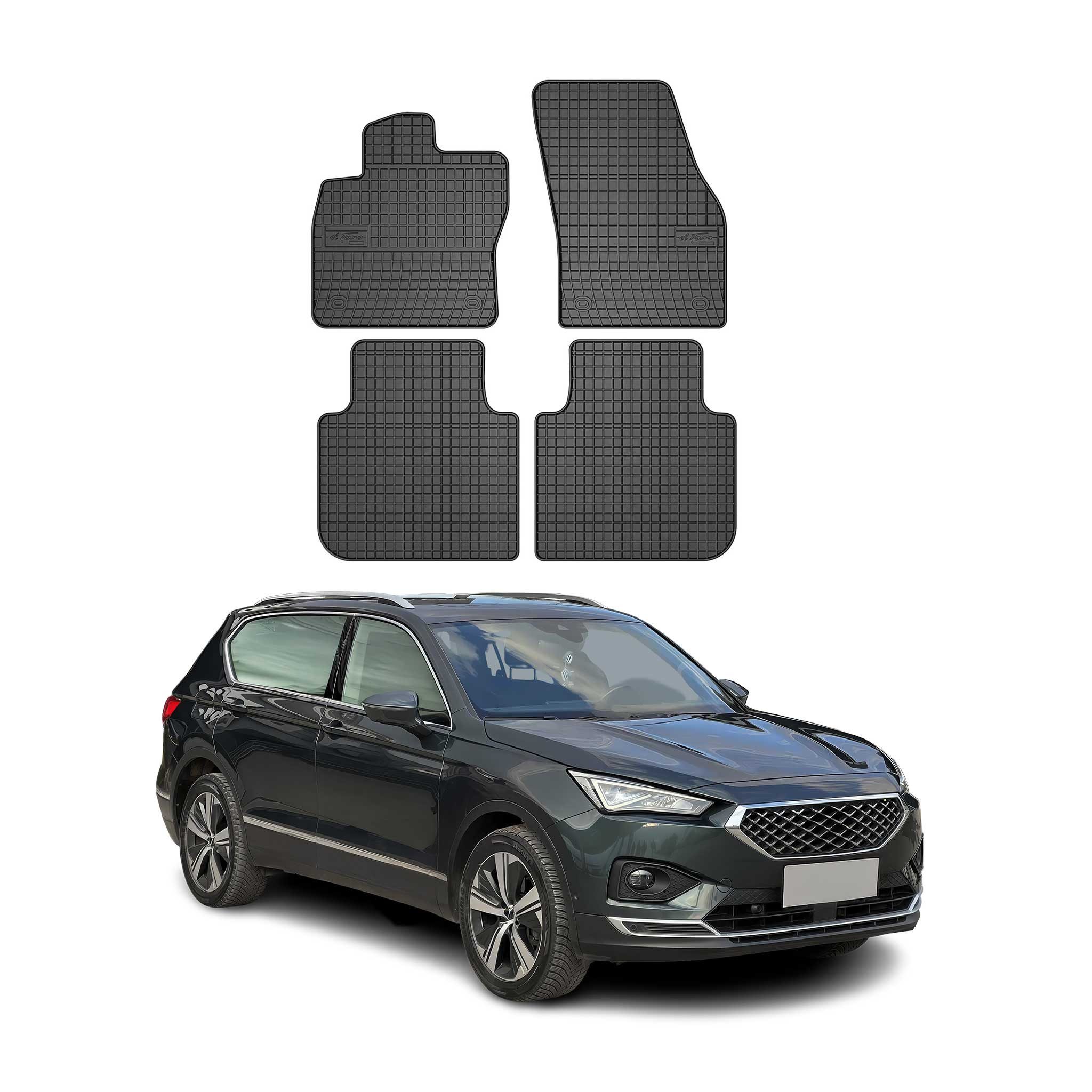 OMAC Auto-Fußmatten für Seat Tarraco 2017-2025 Gummimatten Schwarz 4 tlg (4 St), für Seat Tarraco 2017-2025 Seat Tarraco 2017-2025, Antirutsch,Wasserfest,Einfache Installation