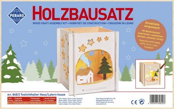 Pebaro 3D-Puzzle Holzbausatz Laterne Haus, 848/2, 5 Puzzleteile