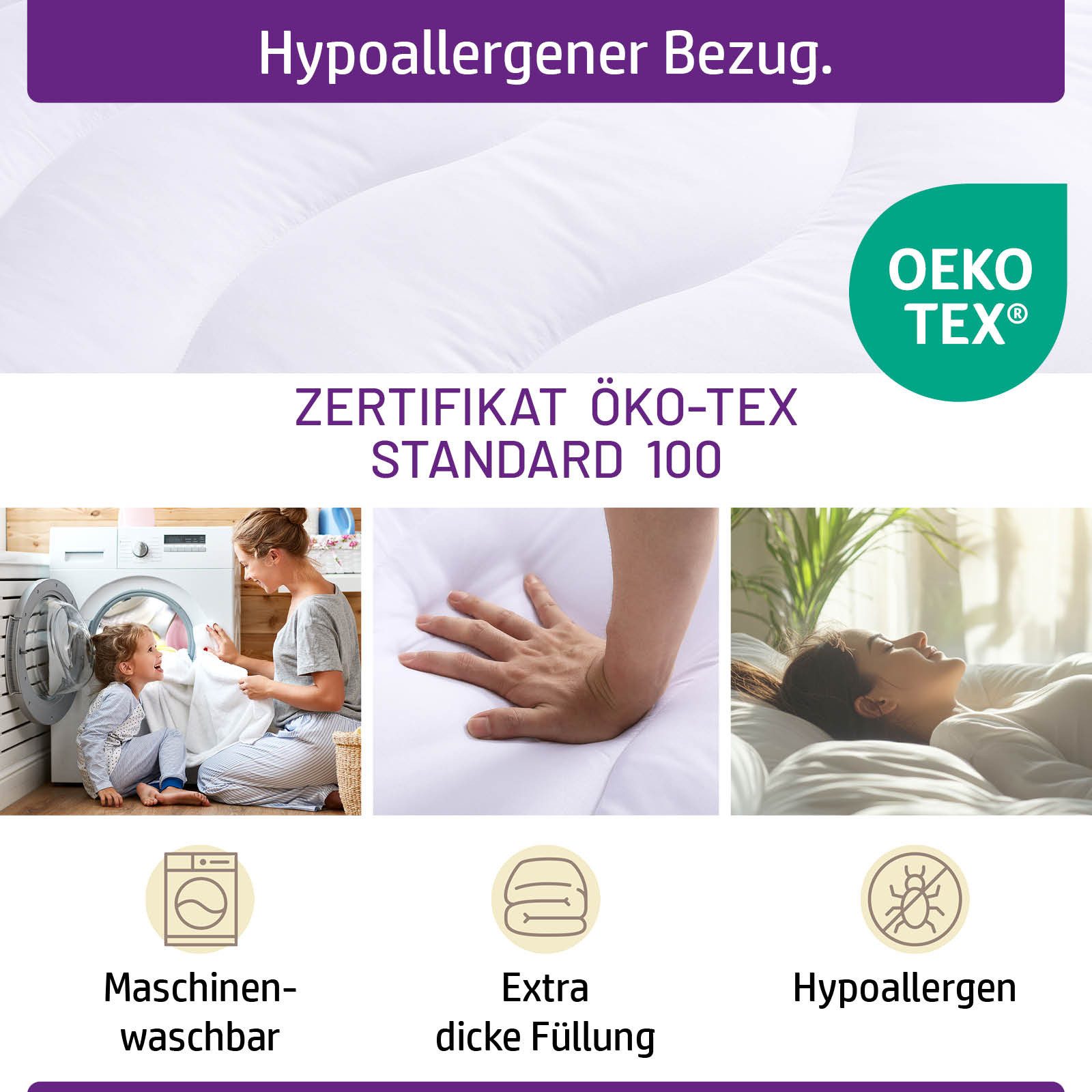 AMBINESS, Topper Matratzentopper Mikrofaser Wolke 80x200cm - 180x200cm, 7 cm hoch, Polyester, Beste Luftzirkulation temperaturregulierend Maschinenwaschbar