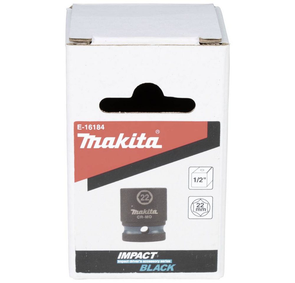 Thumbnail - Makita Steckschlüssel Schlagnuss 1/2″ SW22 ku. Im.Blk