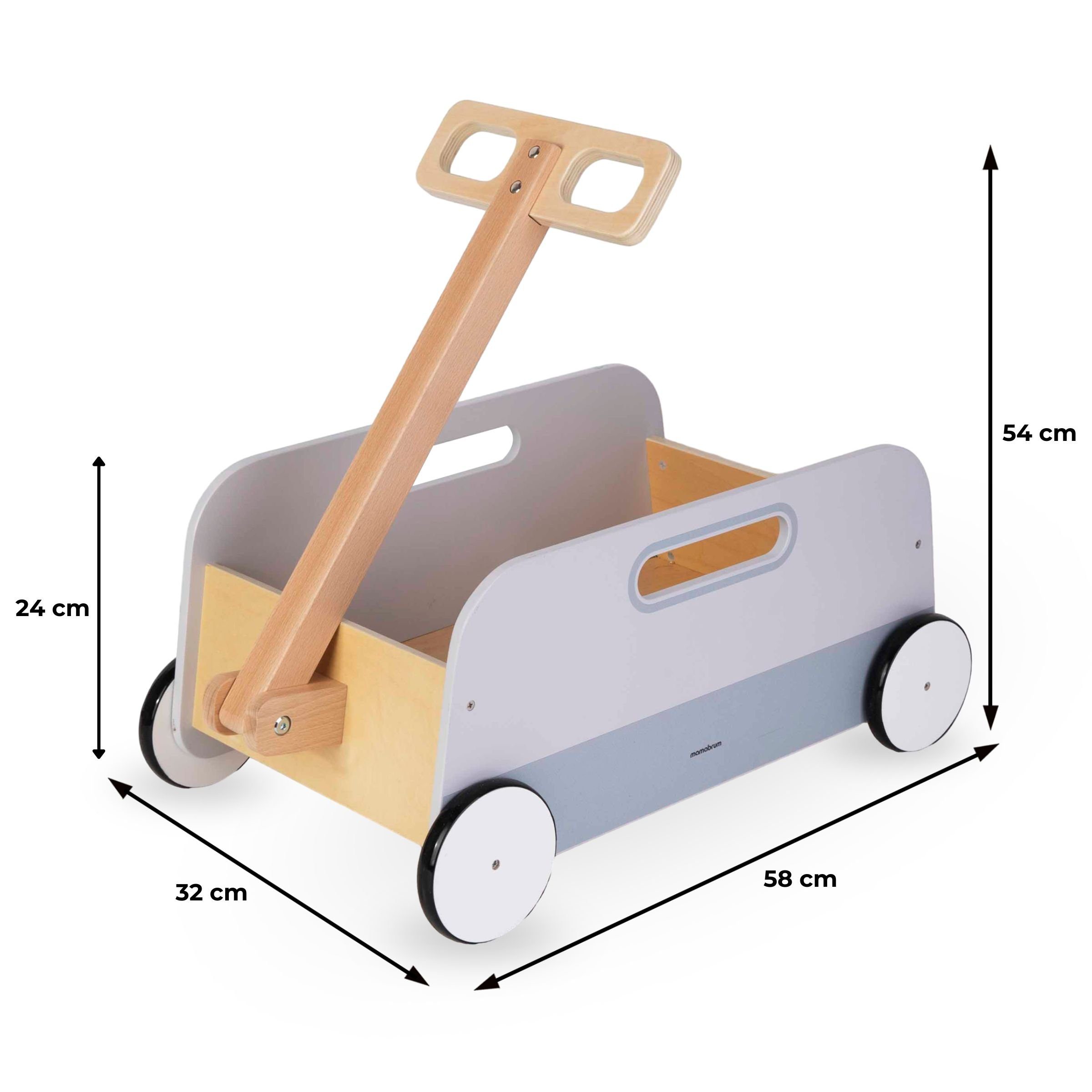Holzspielzeugwagen - Mamabrum Lauflernhilfe Zuganhänger