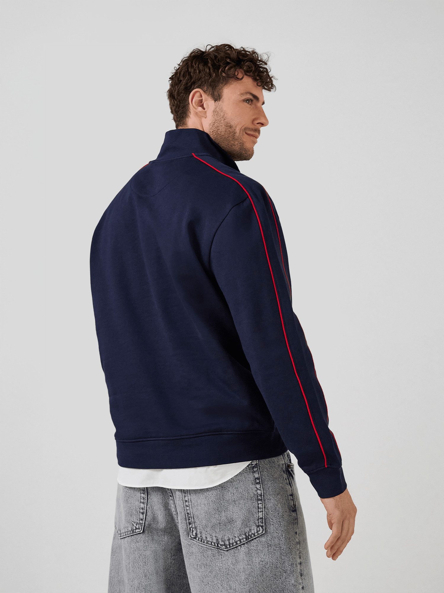 FC Bayern München Kapuzensweatjacke FC Bayern München, Half-Zip Pullover Essentials, Herren, Navy