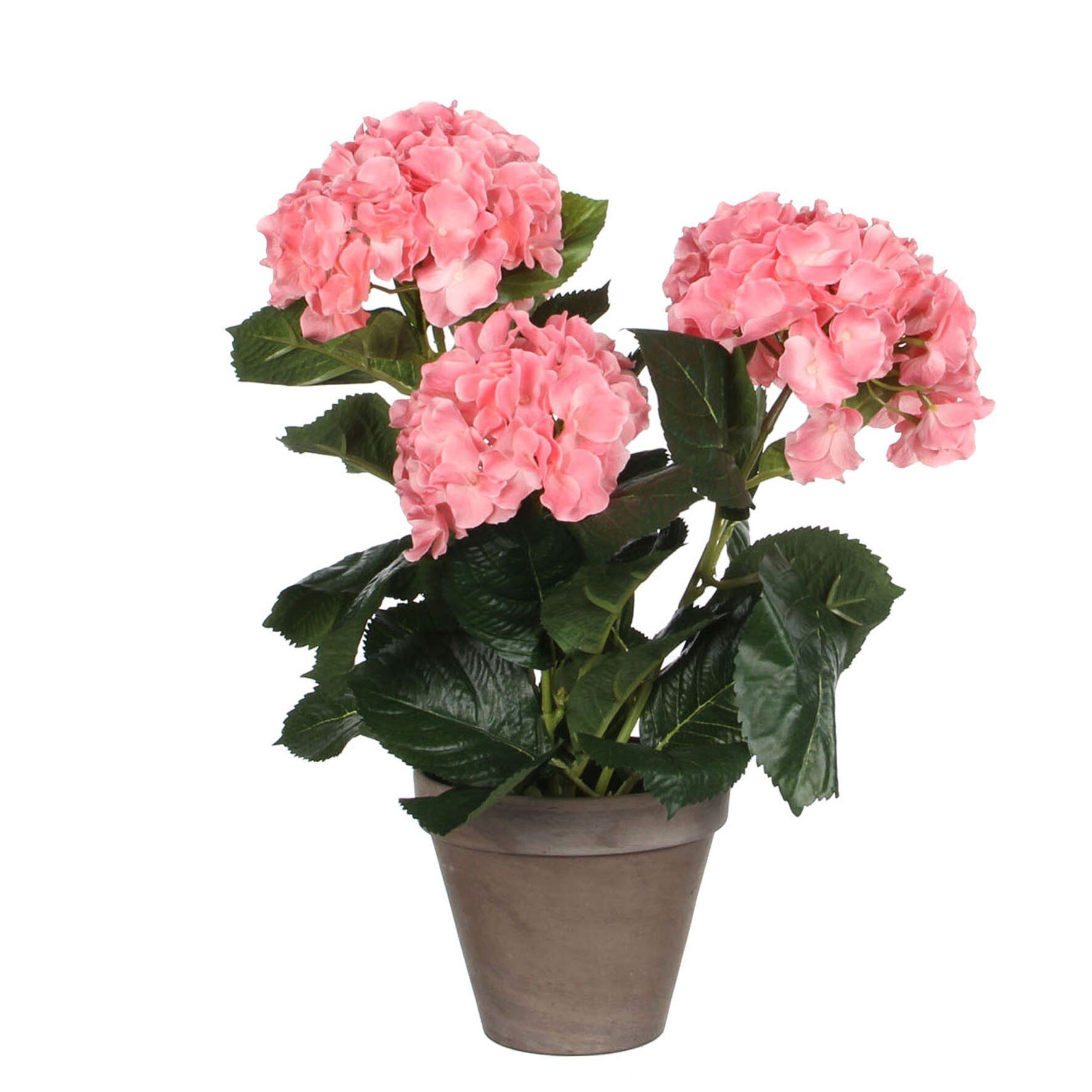 Kunstpflanze Mica Decorations Hortensie rosa in Topf Stan grau d13,5cm - h40xd35cm, Mica Decorations, Höhe 40 cm