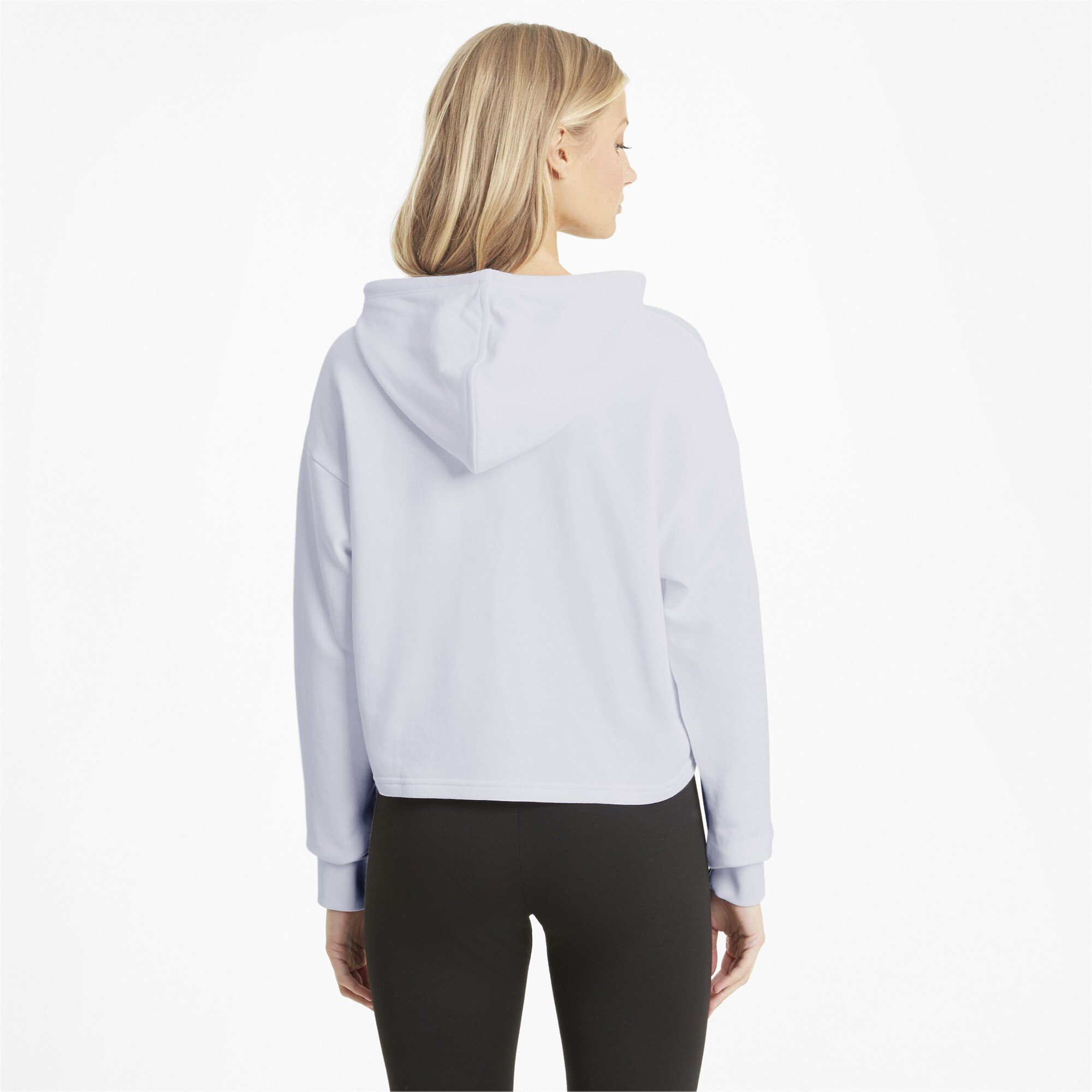 PUMA Sweatshirt Essentials Damen Cropped Logo Hoodie White