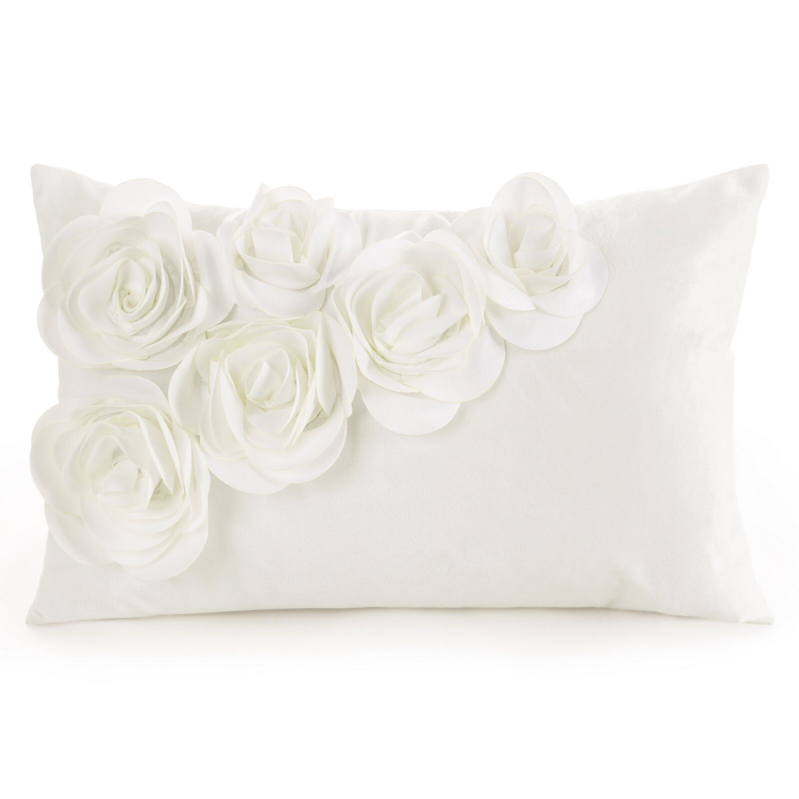 Eurofirany Kissenbezug FLORES, (1 Stück), Dekokissenhülle aus Samt mit 3D-Rosen-Applikation