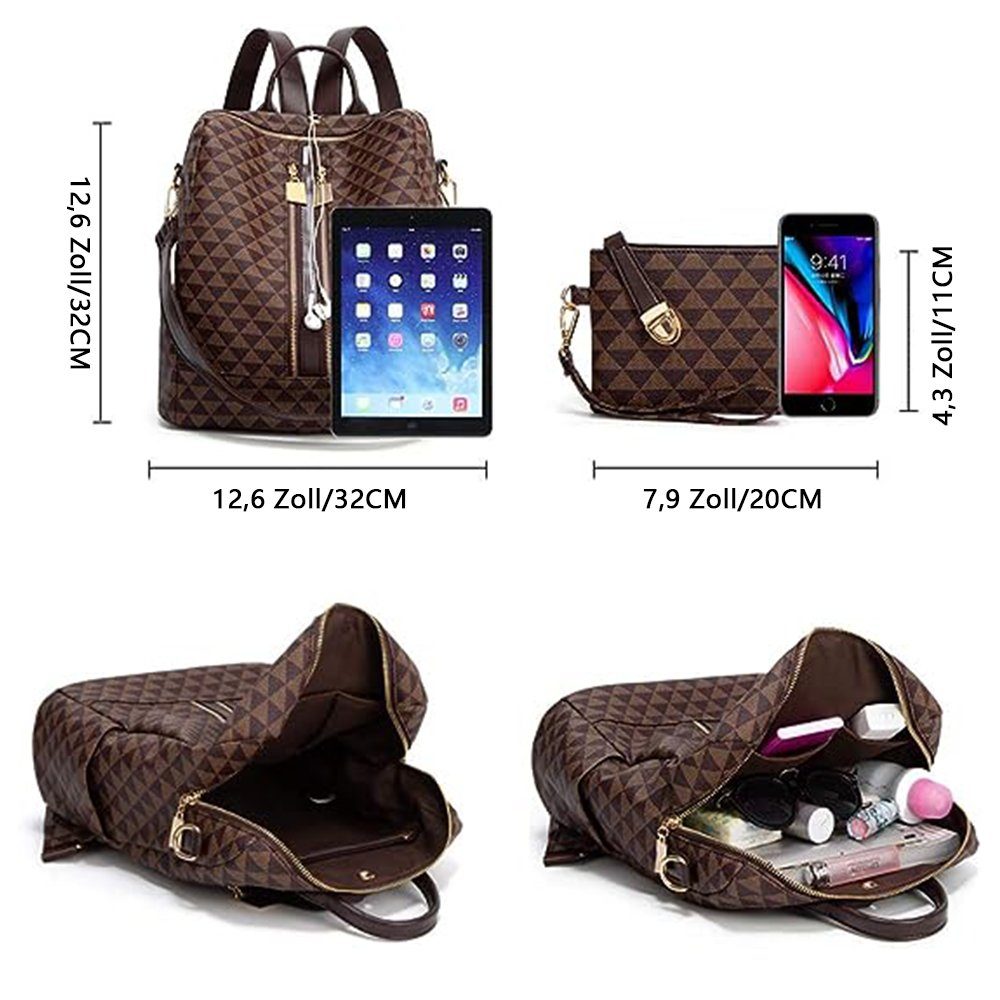 REDOM Rucksack Handtasche Freizeitrucksack Umhängetasche (32x32x14 cm Leder günstig online kaufen