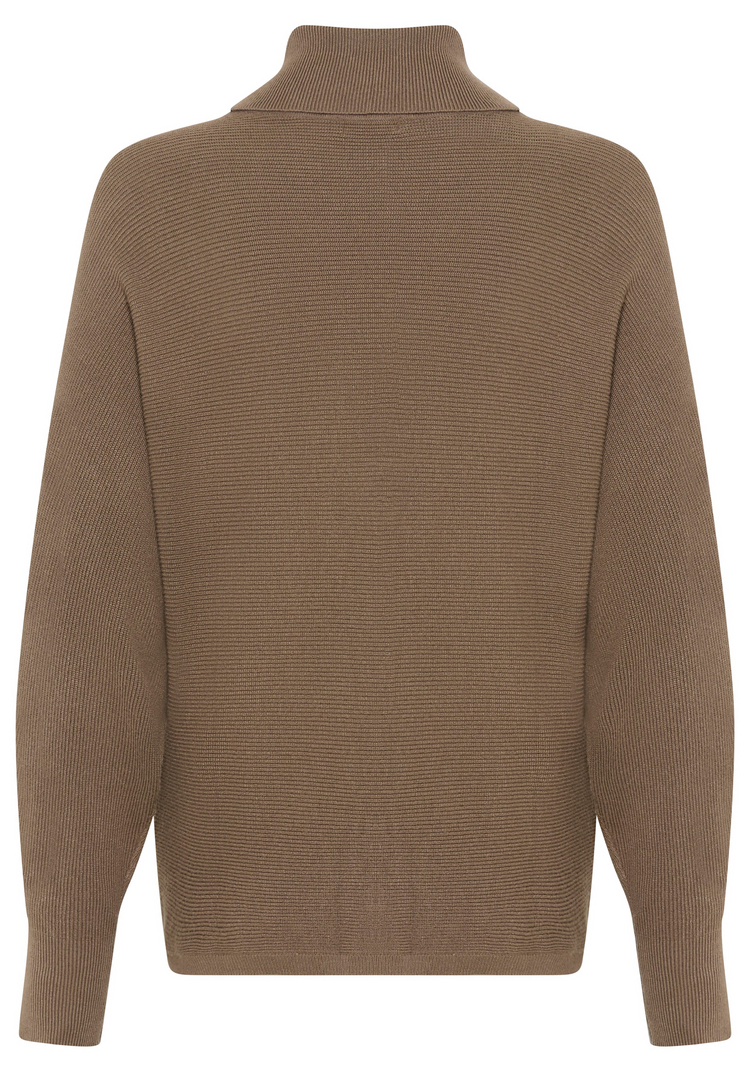 Bruno Banani Rollkragenpullover mit Wickel-Optik