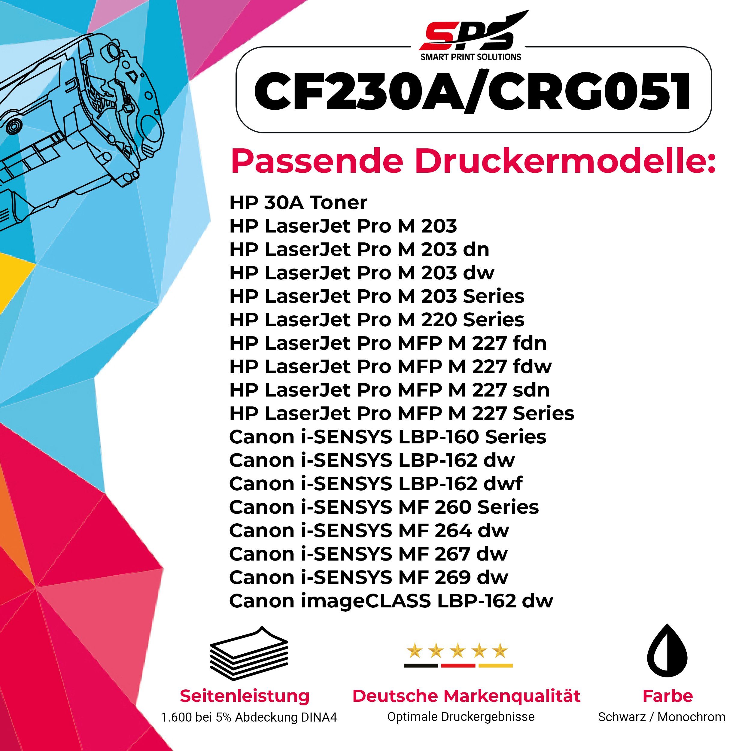 203DN HP (G3Q46A#B19, (1er Pro M Pack) Tonerkartusche Laserjet SPS für Kompatibel
