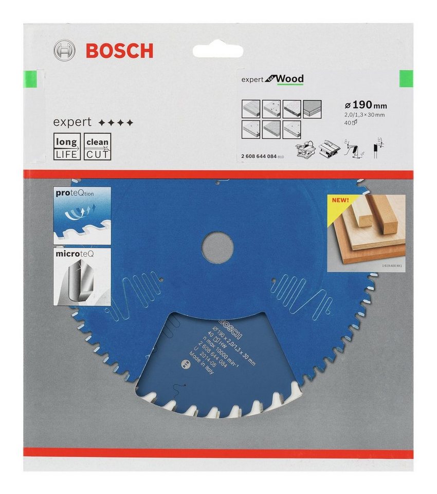 Thumbnail - BOSCH Kreissägeblatt, Expert for Wood, 190 x 30 x 2 mm, 40 Zähne