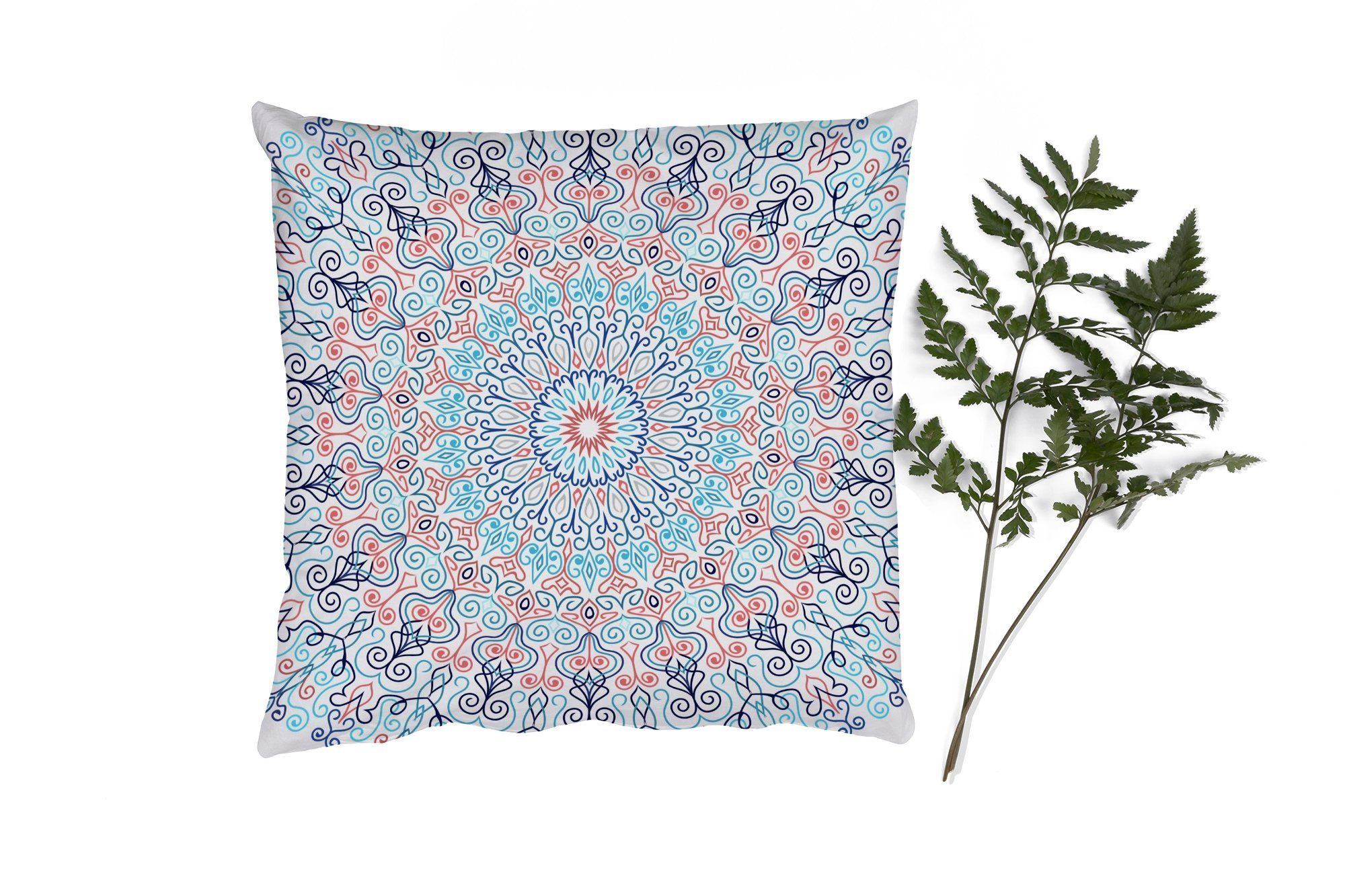 MuchoWow Dekokissen Abstrakt Füllung für Hippie Deko, Zierkissen - Schlafzimmer, - - Sofakissen Wohzimmer, Mandala mit Boho