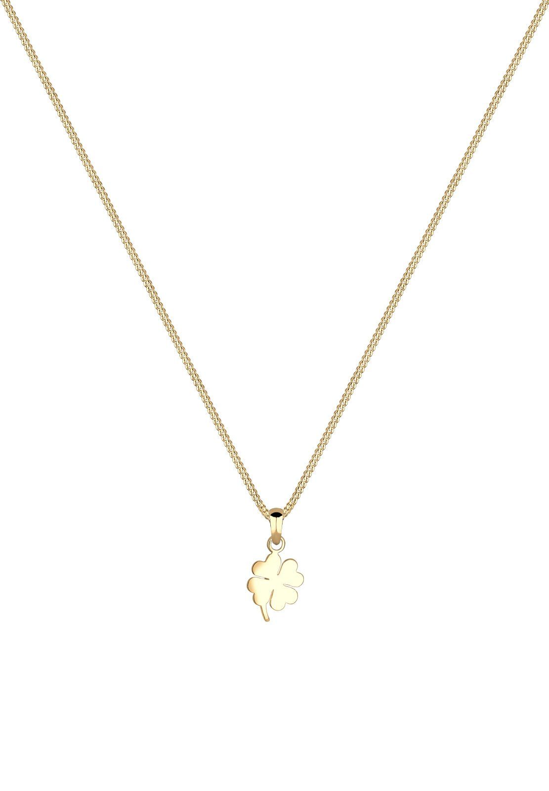 Elli Premium Kette mit Anhänger Kleeblatt Glücksbringer Talisman 585 Gelbgo günstig online kaufen