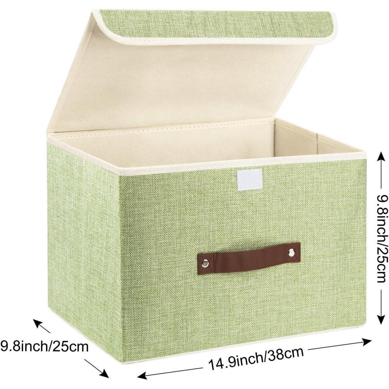 LuxusKollektion Faltbox Aufbewahrungsbox Faltbar mit Deckel 5er Grün