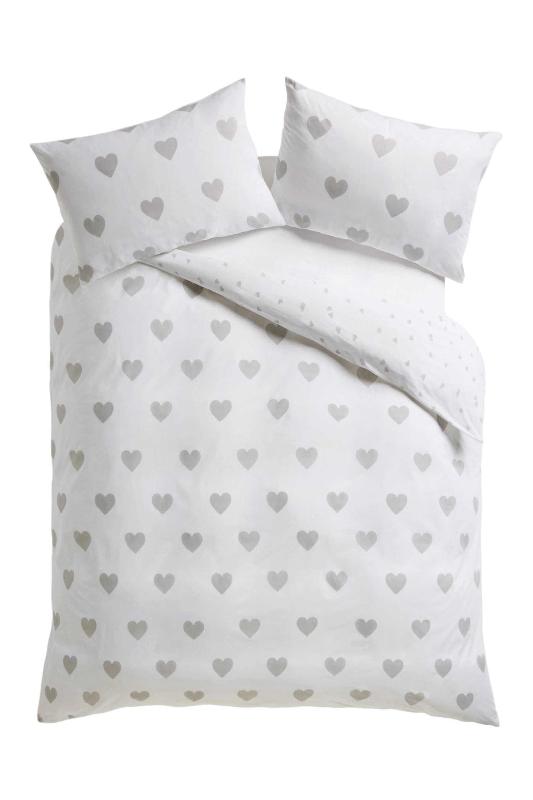 Next Bett-Set Wendbarer Bettbezug und Kissenbezug mit Herzmotiv, Bezug: Polyester (recycelt), Baumwolle