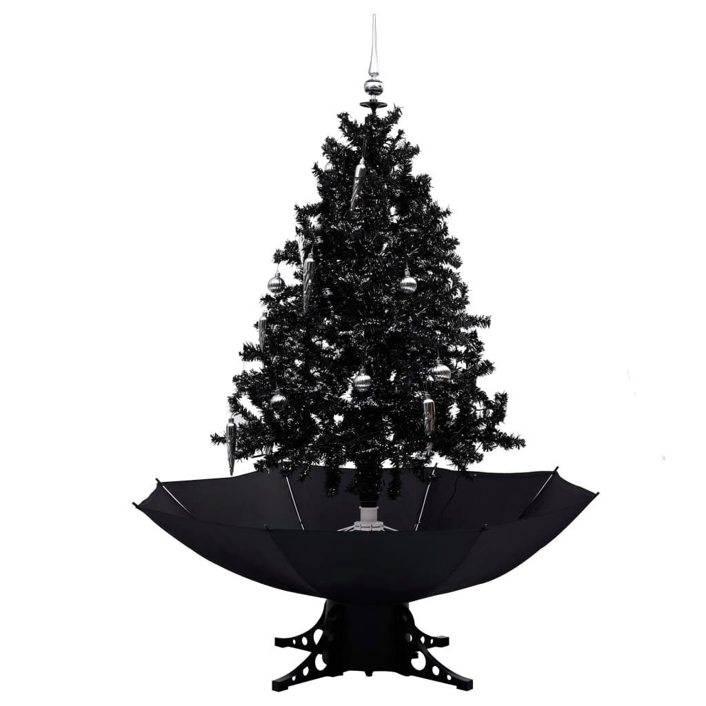 furnicato Künstlicher Weihnachtsbaum Schirmfuß cm Weihnachtsbaum Schwarz PVC 140 mit Schneiender