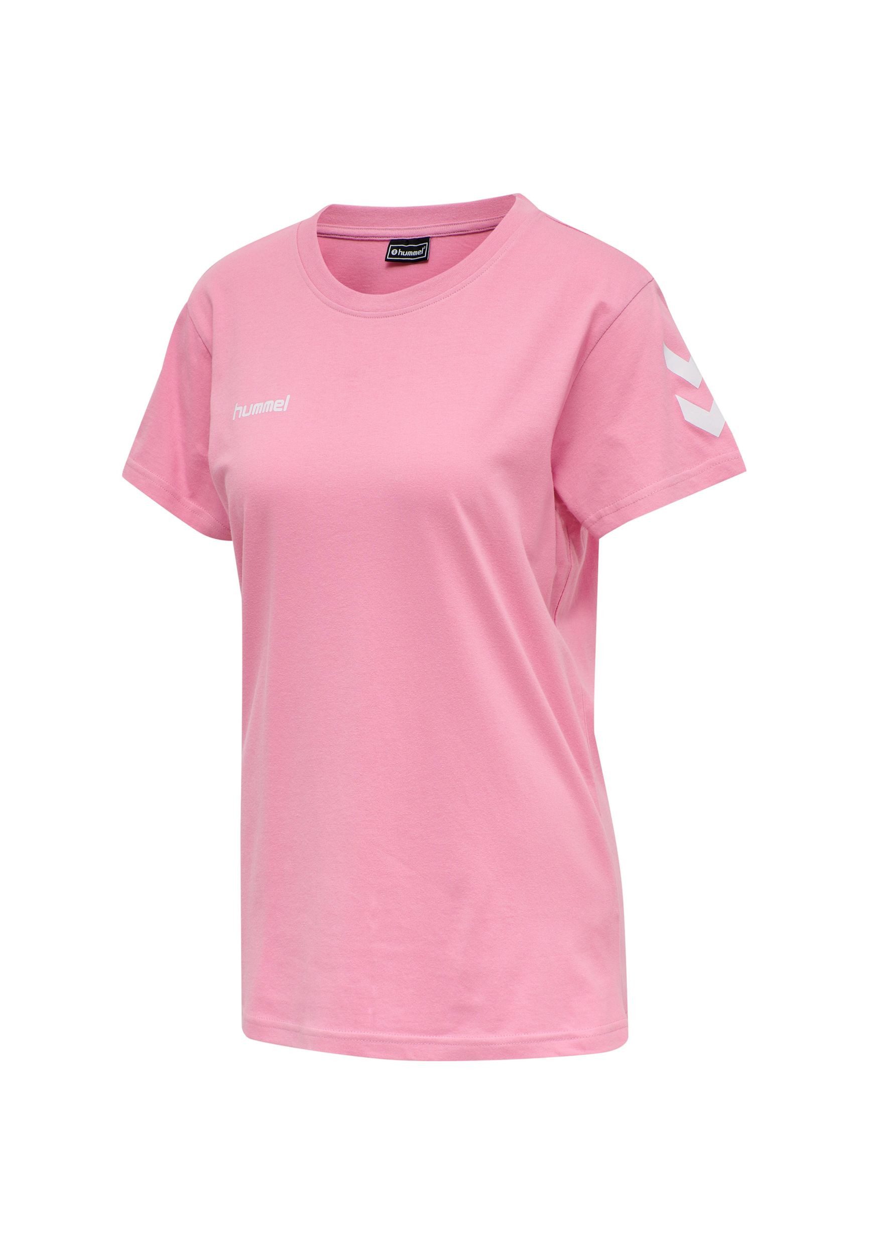 hummel T-Shirt Logo Kurzarm aus Baumwolle HMLGO für Damen Baumwolle Regular Fit Rundhals Kurzarm unifarben