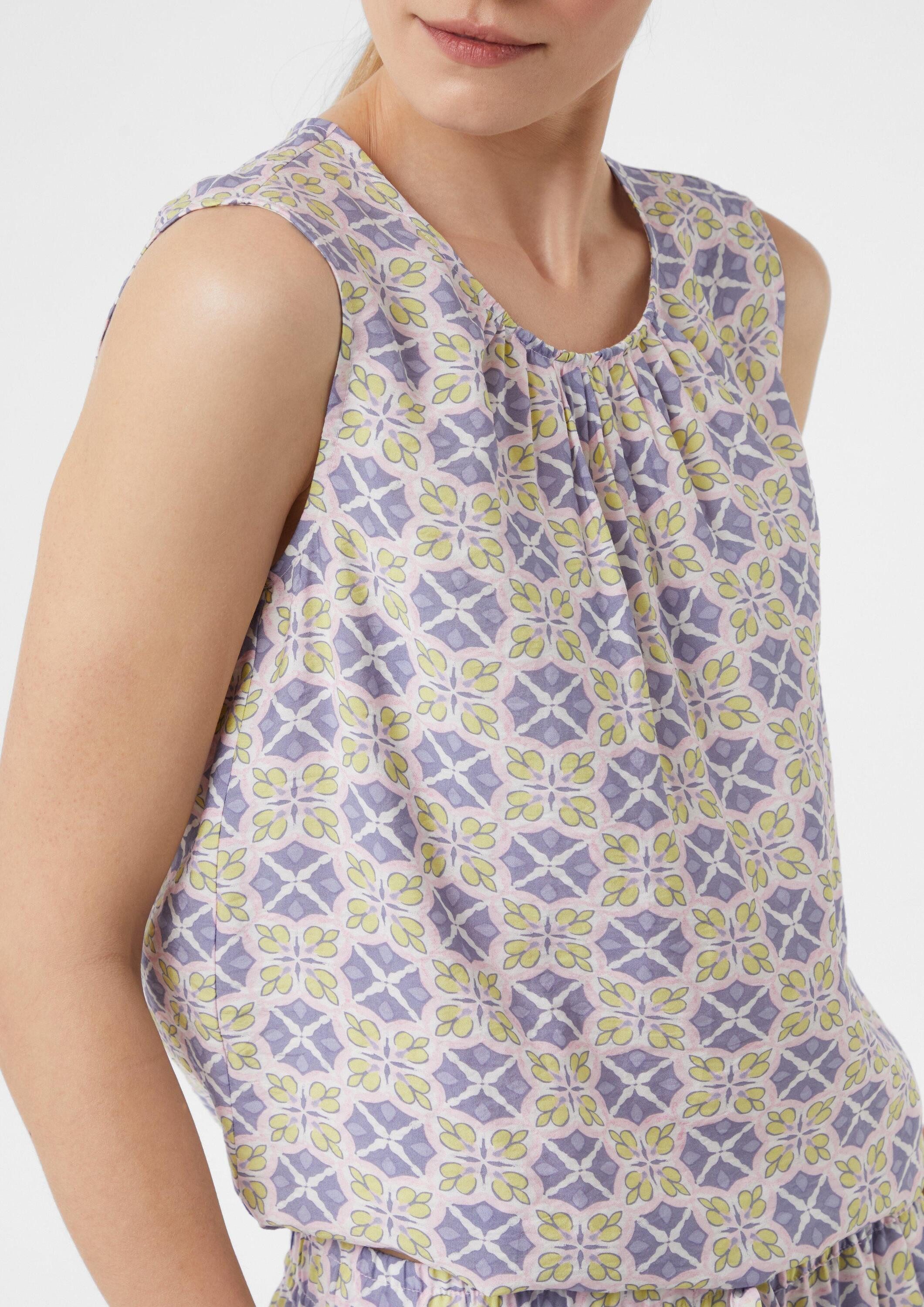 comma Blusentop Bluse Strukturiertes Blusentop mit Raffung