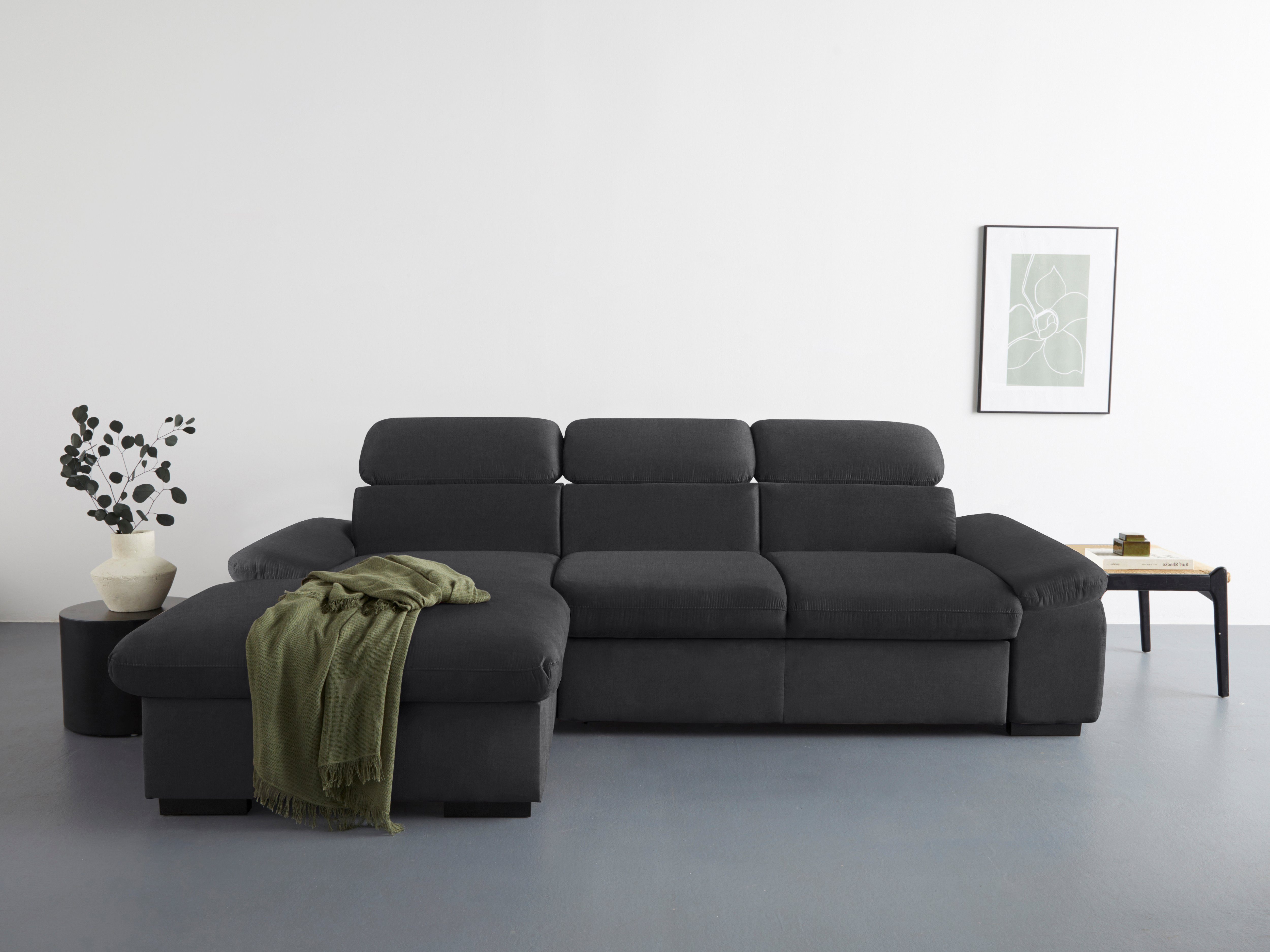 COTTA Ecksofa "Lola L-Form mit Kopfteilfunktion & Hocker", (Set, mit Hocker günstig online kaufen