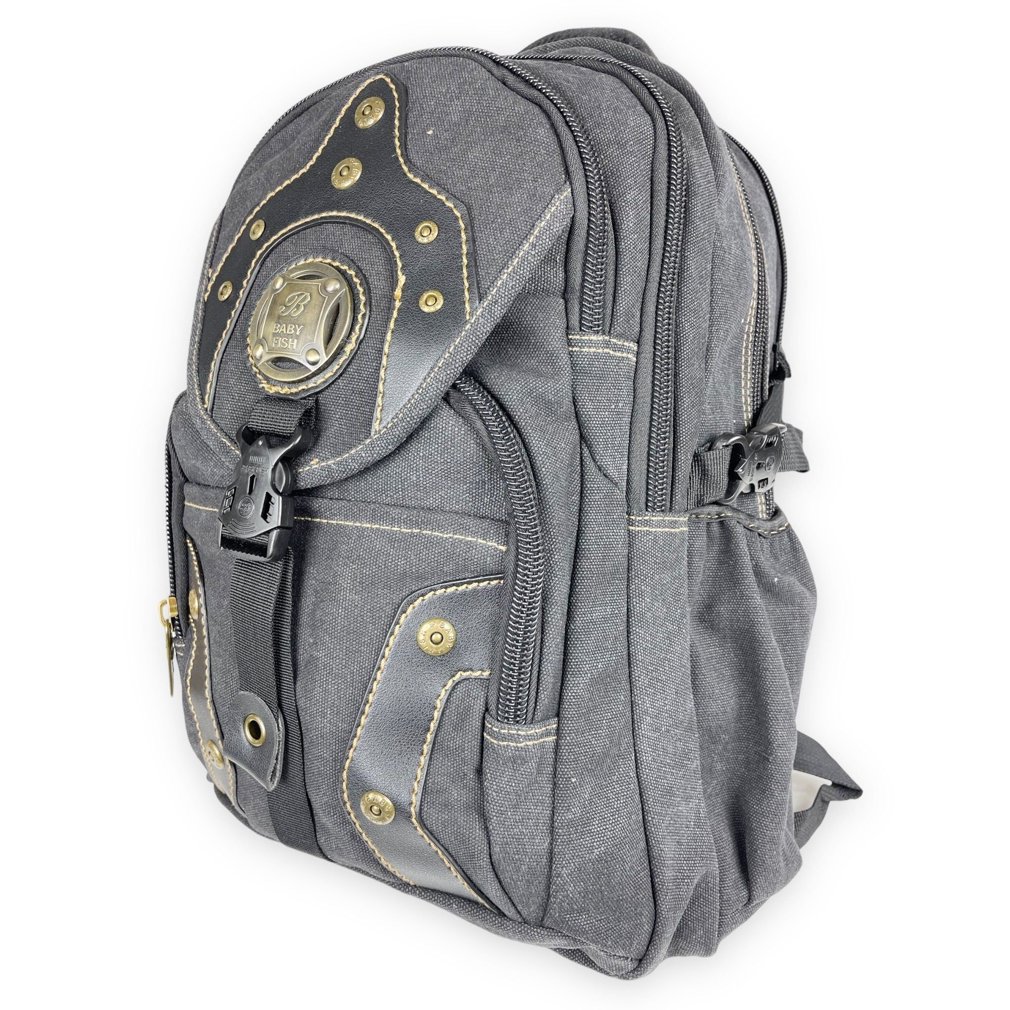Taschen4life Freizeitrucksack Babyfish Rucksack BA01, Stoffrucksack, Laptopfach, robuster Canvas, uni & camouflage