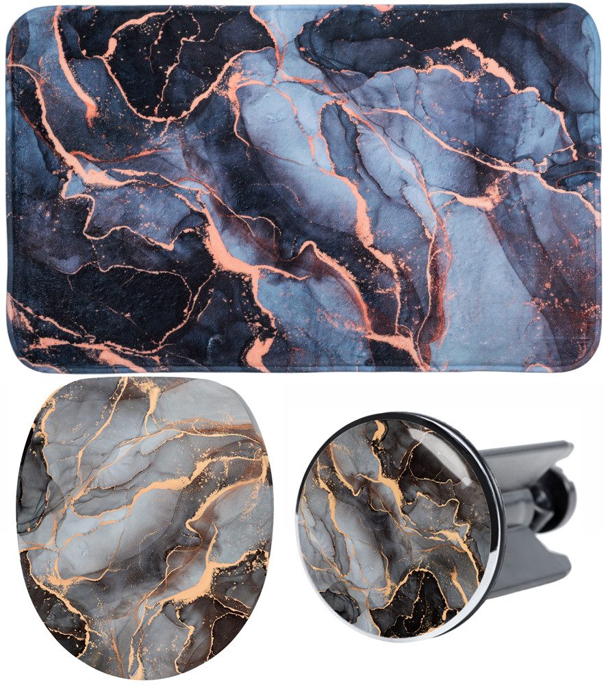Sanilo Badaccessoire-Set 3-teilig Marmor Abstrakt, WC-Sitz günstig online kaufen
