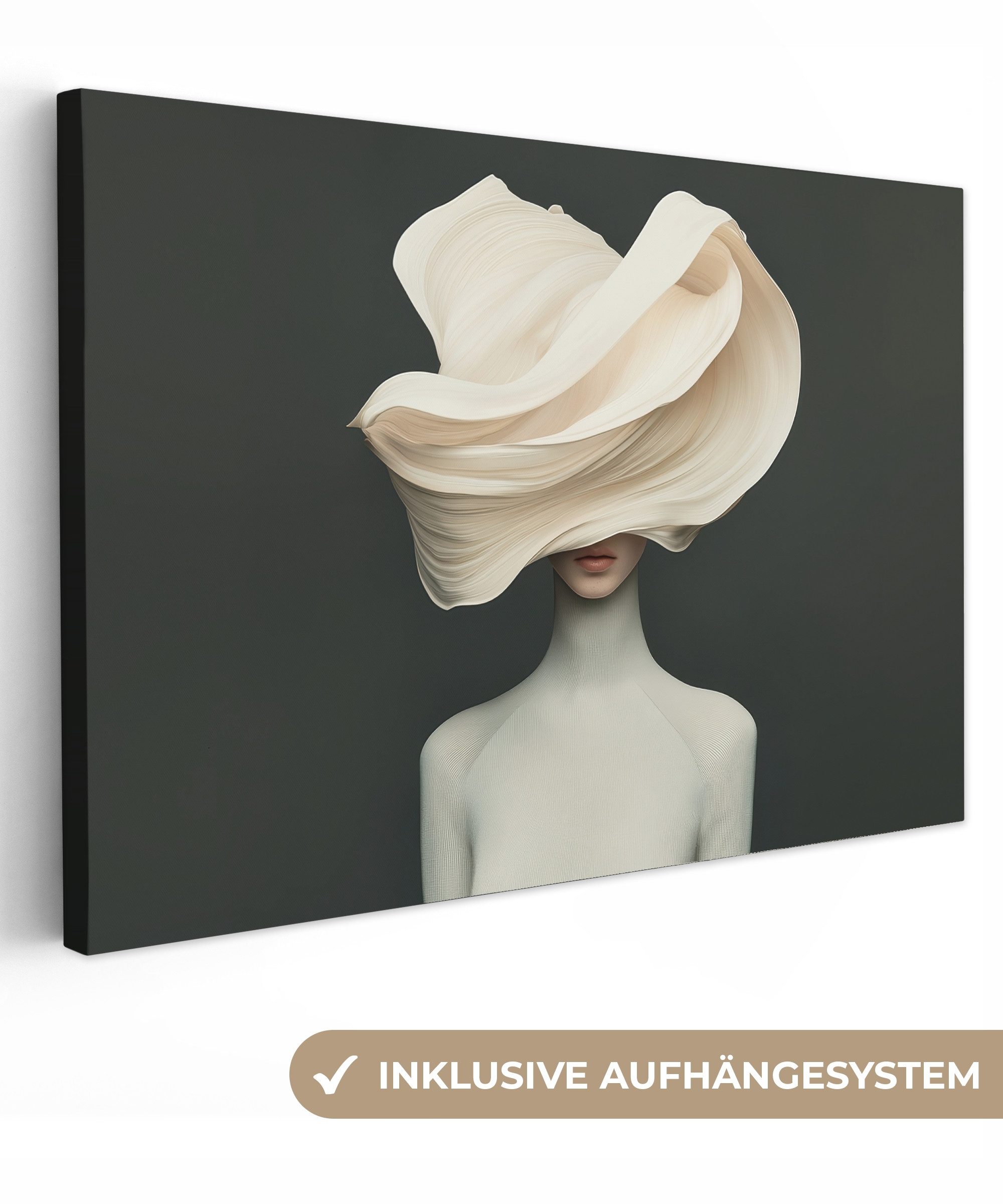 OneMillionCanvasses® Leinwandbild Frau - Beige - günstig online kaufen