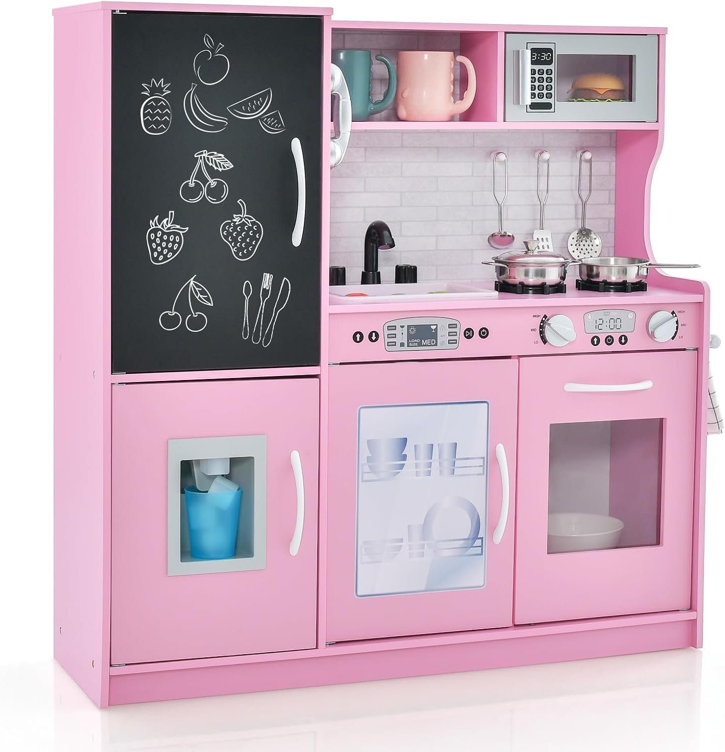 KOMFOTTEU Spielküche Kinderküche, mit Mikrowellen, Backofen, Wasserbecken, günstig online kaufen