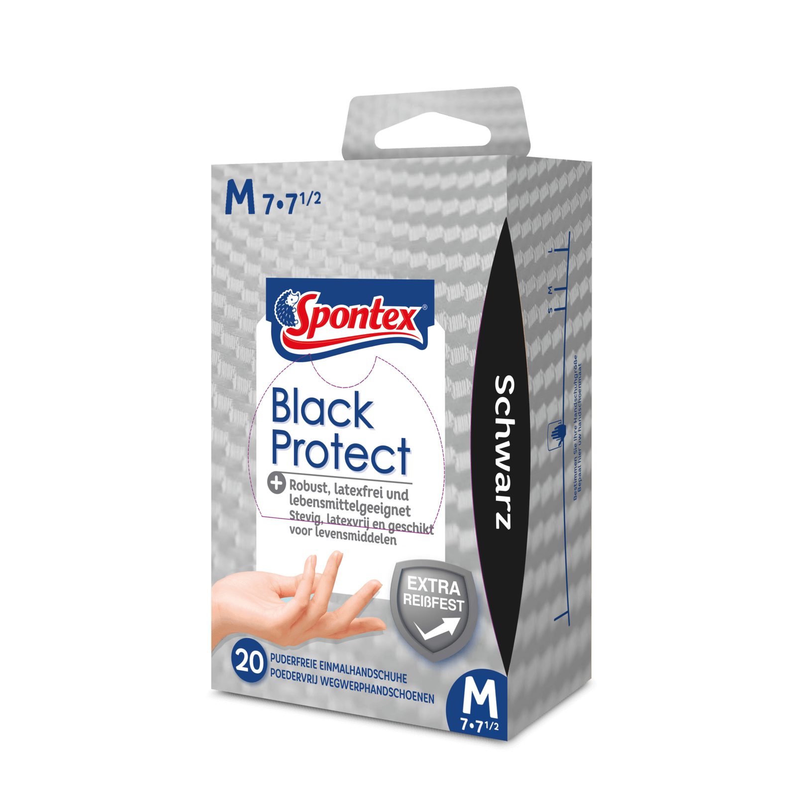 Spontex (Spar-Set) SPONTEX Protect, Einweghandschuhe puderfrei Black Nitrilhandschuh, Einmalhandschuhe